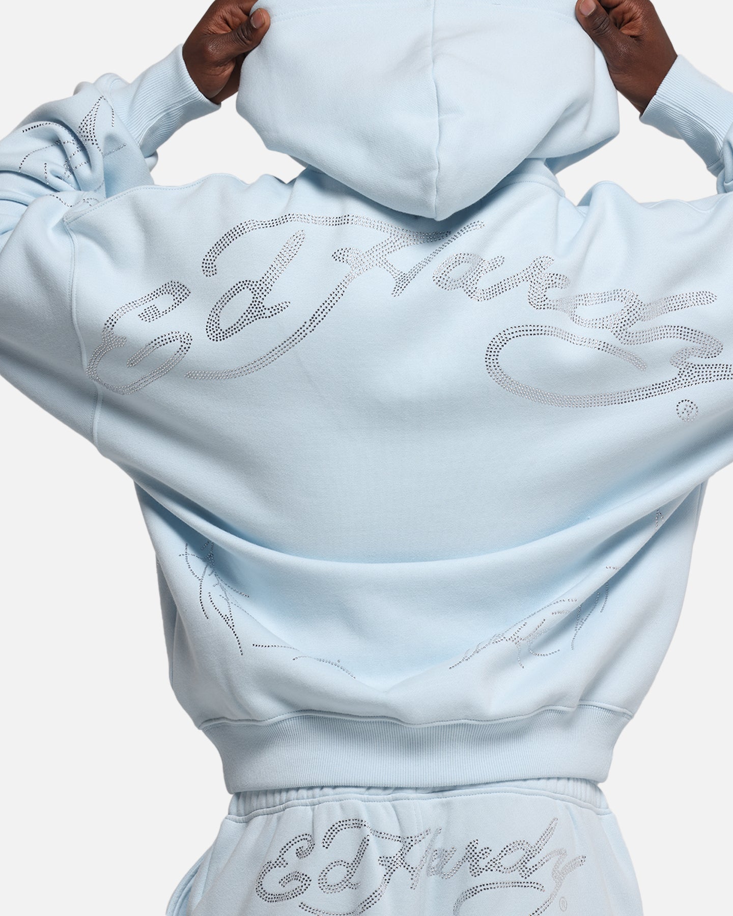 Ed Hardy Cyber Rhinestone Zip-Up Hoodie Light Blue、mySite、zt4zffjzw