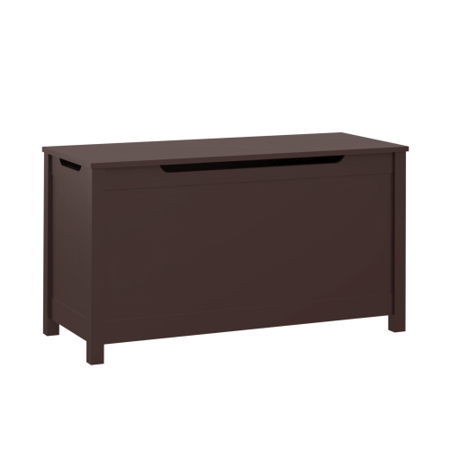 Kids Wooden Toy Box Storage with Safety Hinged Lid for Ages 2+ (White)、、casual