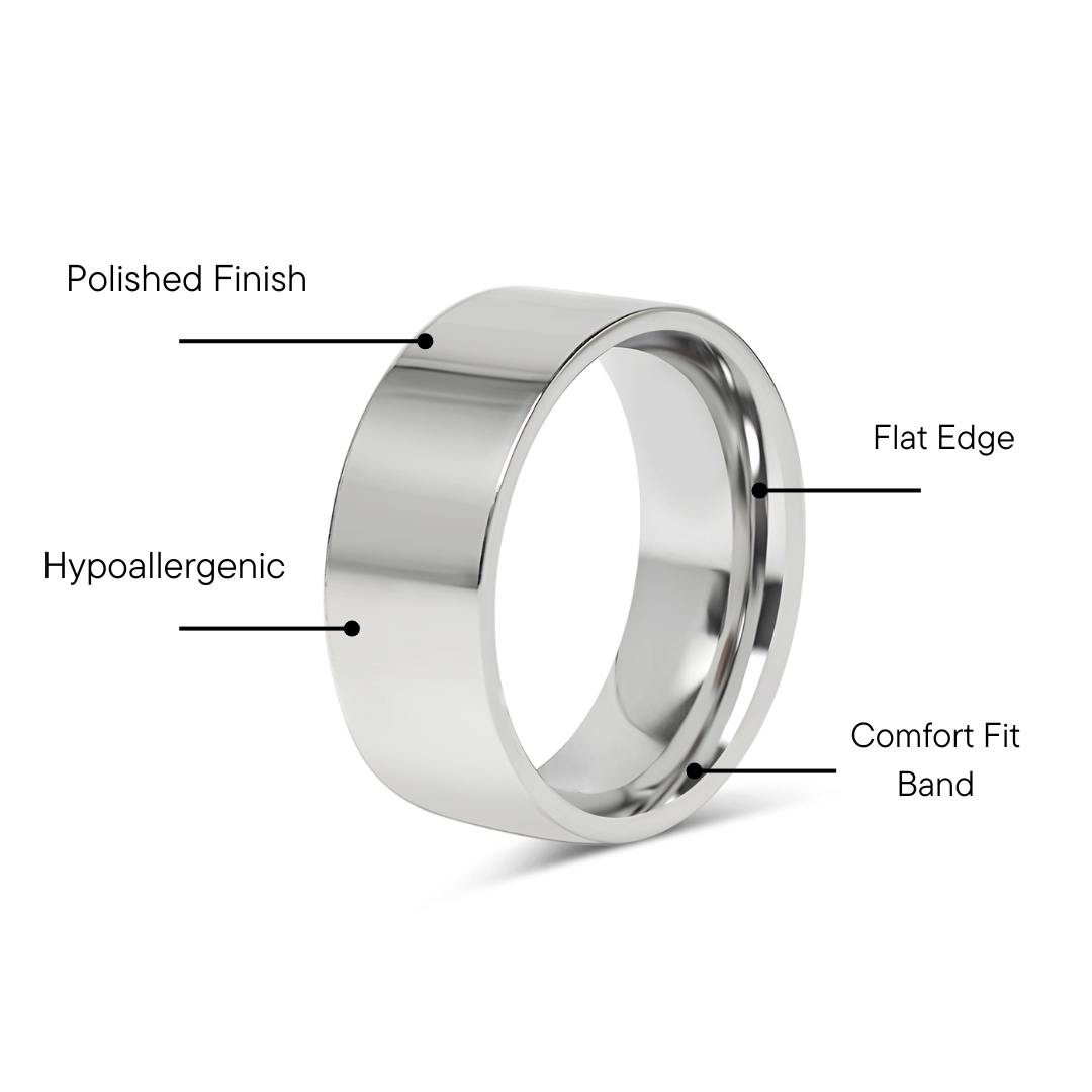 Stainless Steel Polished Flat Blank Ring / CFR7021、mySite、dreamappss