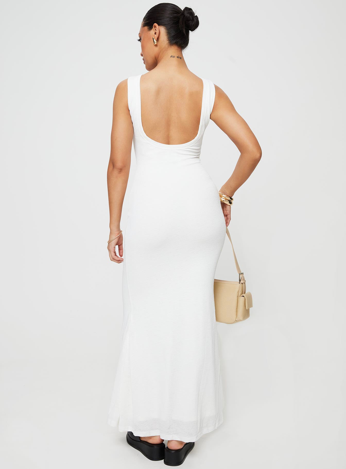 Ashen Maxi Dress White、mySite、solidvoid