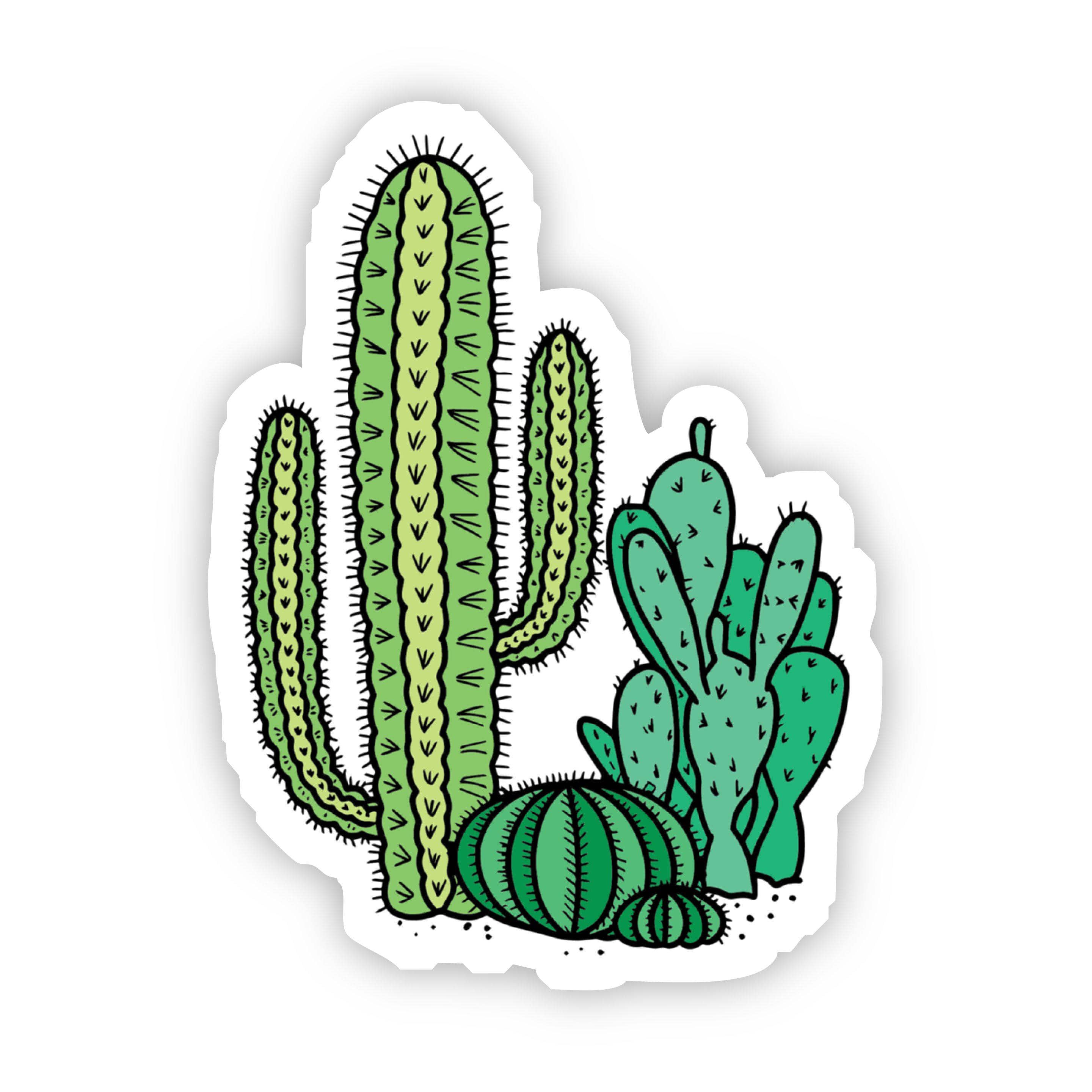  Green Cacti Aesthetic Sticker、mySite、elrpsem3k