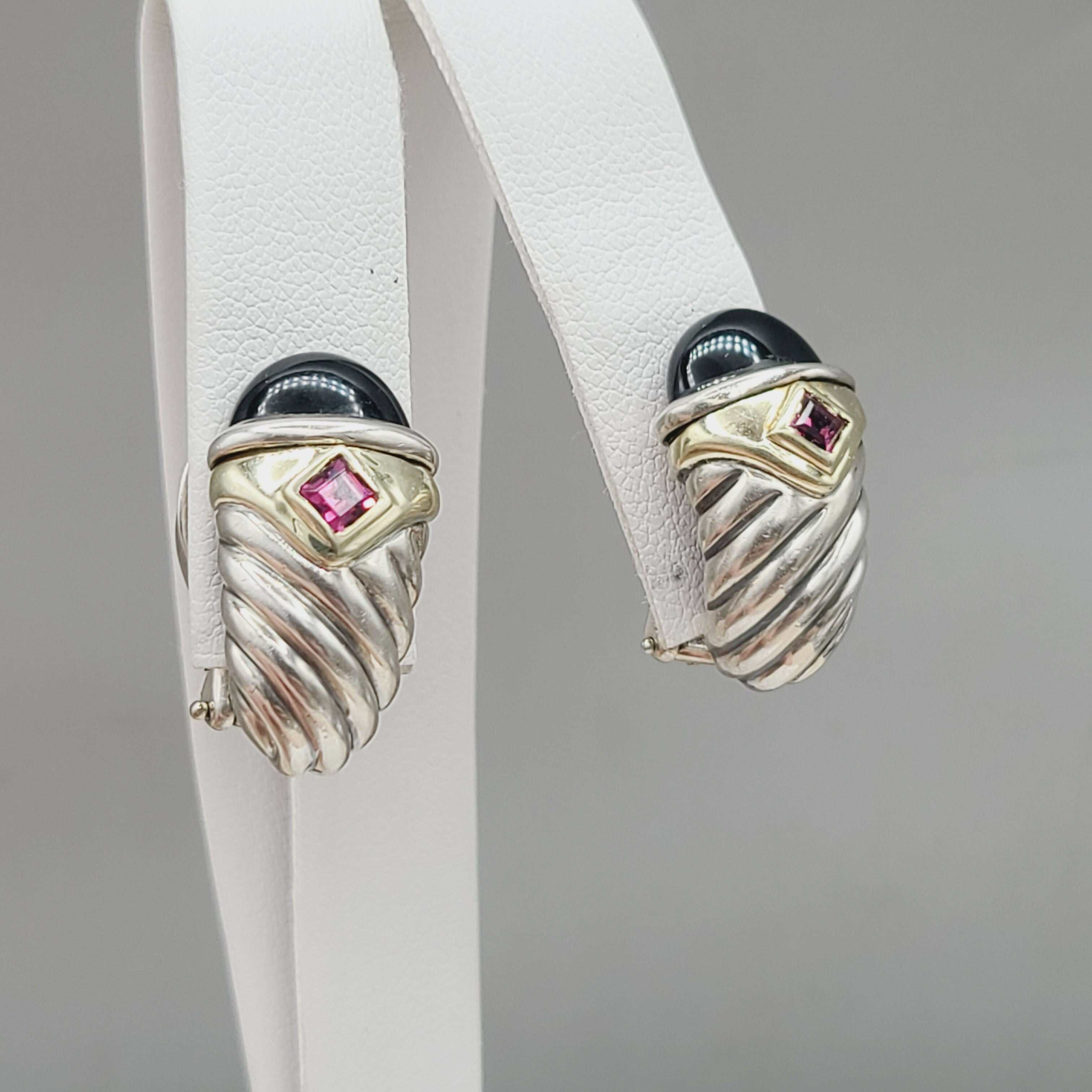 David Yurman Renaissance Earrings Onyx & Pink Tourmaline、mySite、hinf8tx79