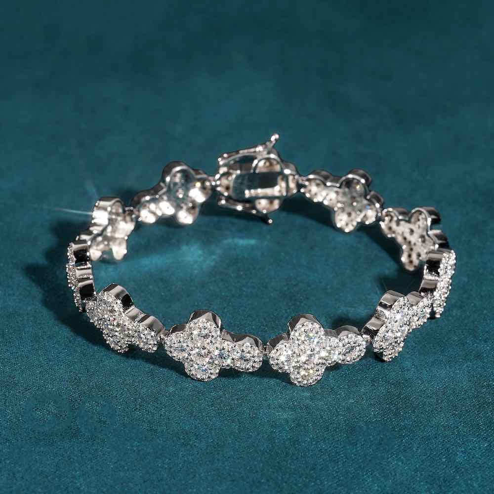 12.5MM Moissanite Cross Tennis Bracelet 14K Gold、mySite、hinf8tx79