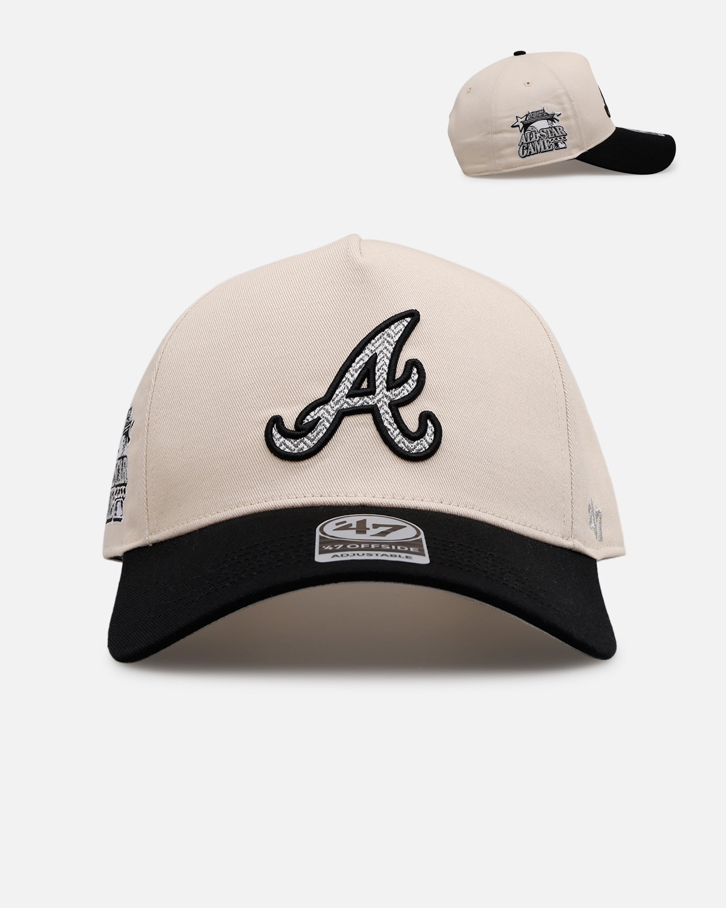 47 Brand Atlanta Braves 'Herringbone' 47 Offside Snapback Natural/Black、mySite、zt4zffjzw