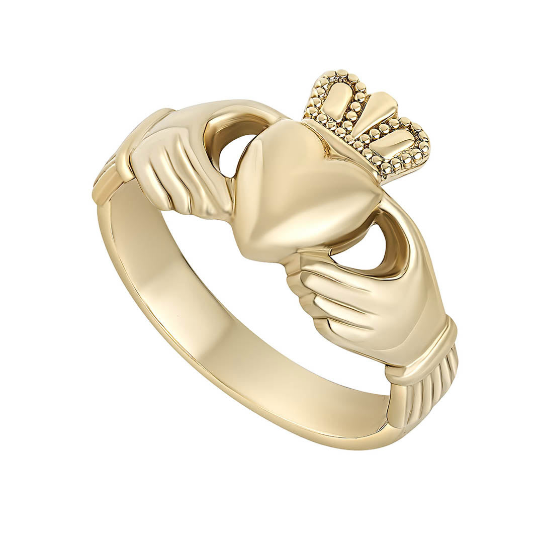 Gents Heavy Gold Claddagh Ring