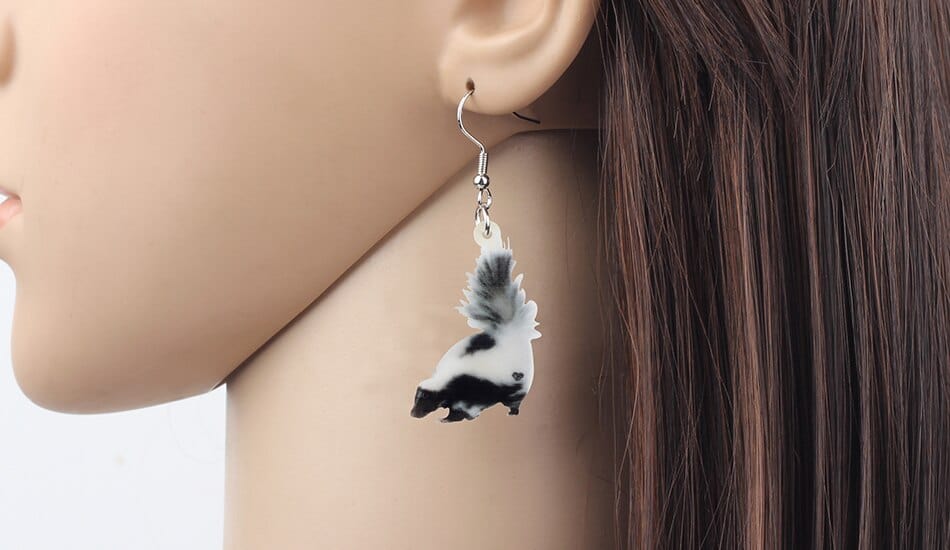Acrylic Animal Earrings Raccoon Gator Skunk Hedgehog Jaguar、mySite、g9winljtr