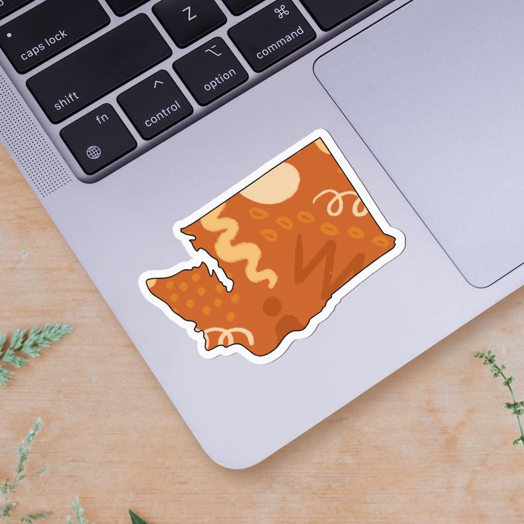  Washington Orange Abstract Sticker、mySite、ghnorth