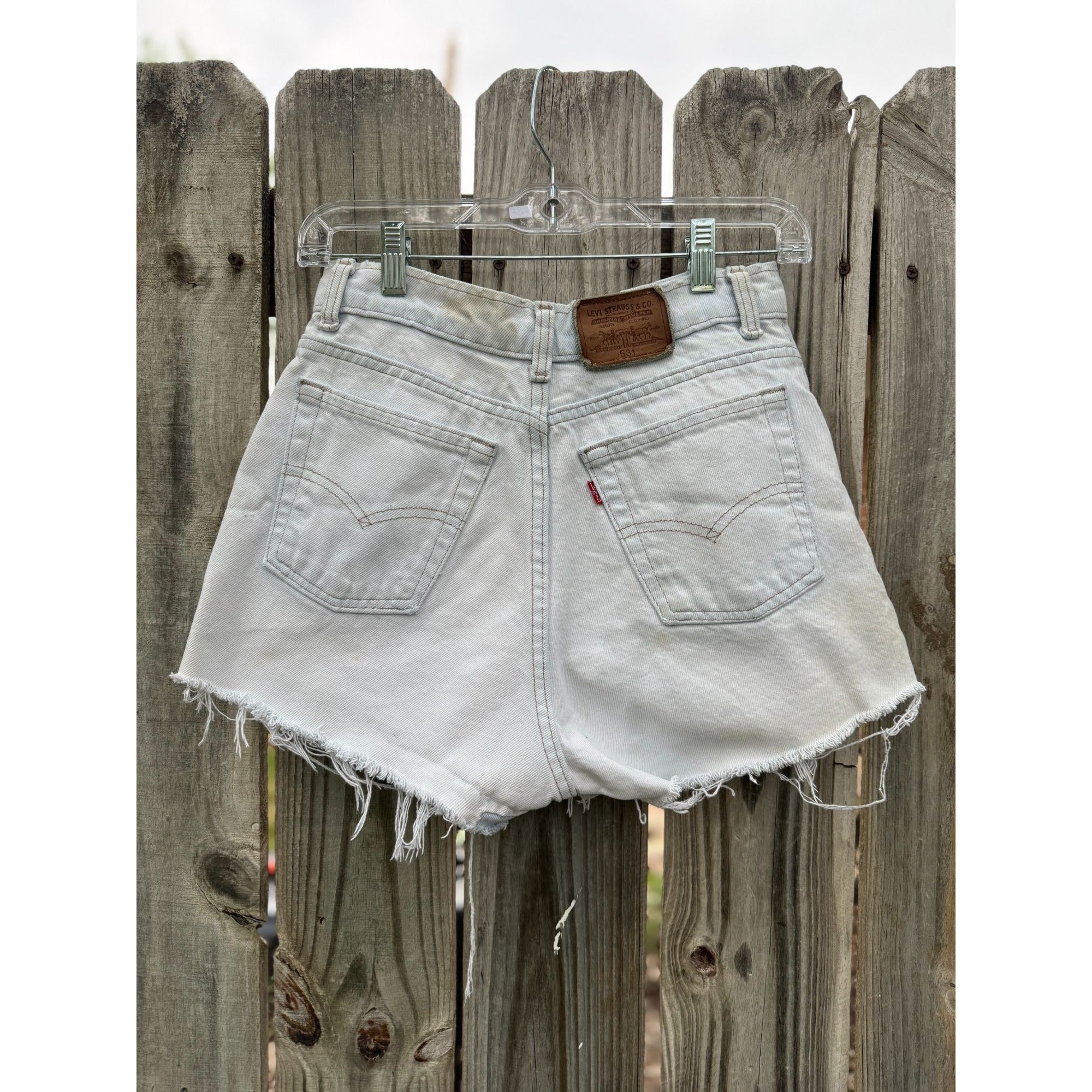 90's Levi's 531 Light Wash Cut Off Raw Hem Denim Jean Shorts 30、mySite、garagedoors4me