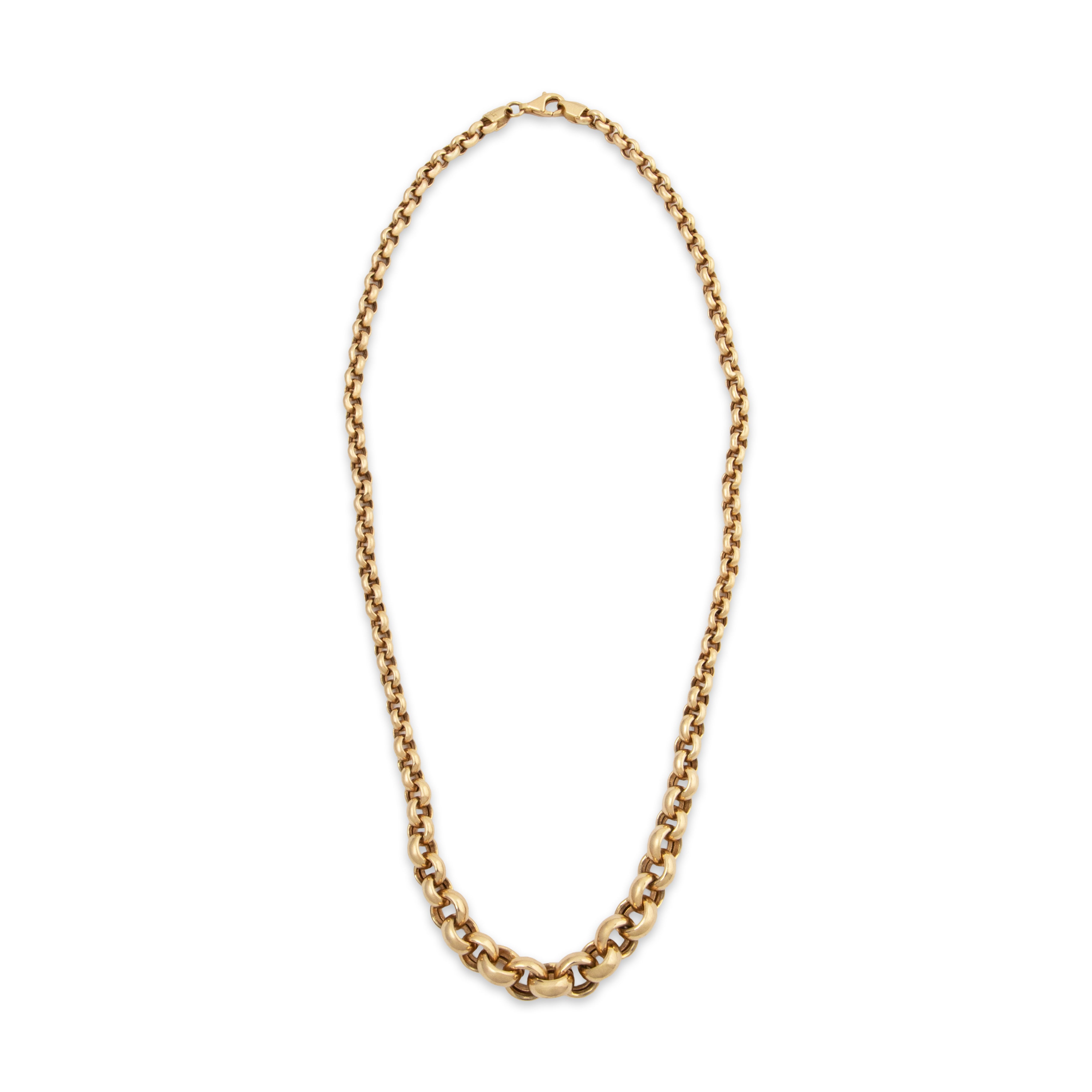 Vintage 14k Yellow Gold Graduated Rolo Chain Necklace 18、mySite、hinf8tx79