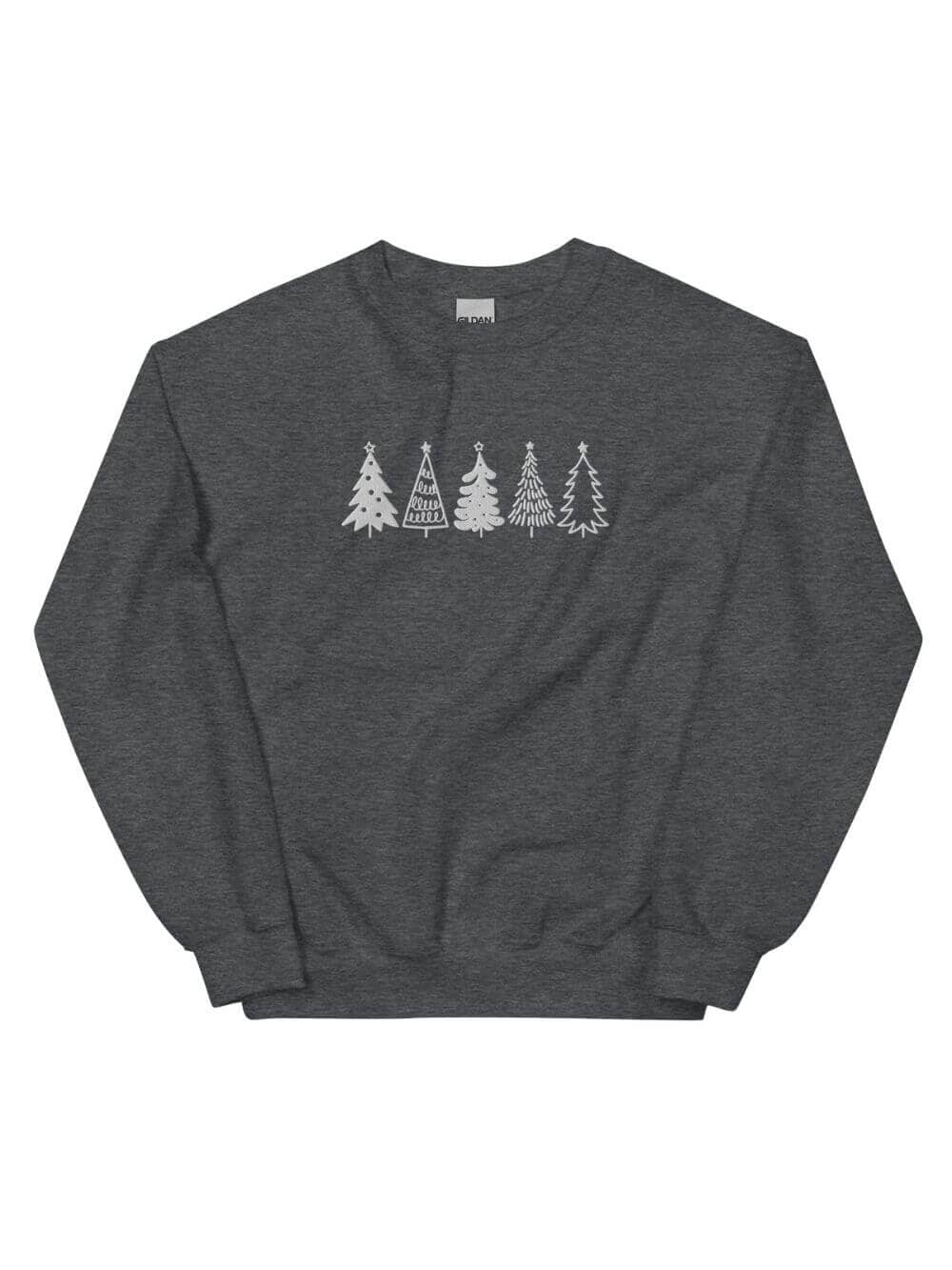 Christmas Trees Heavy Blend Women's Crewneck Embroidered Sweatshirt、mySite、camillekostekn