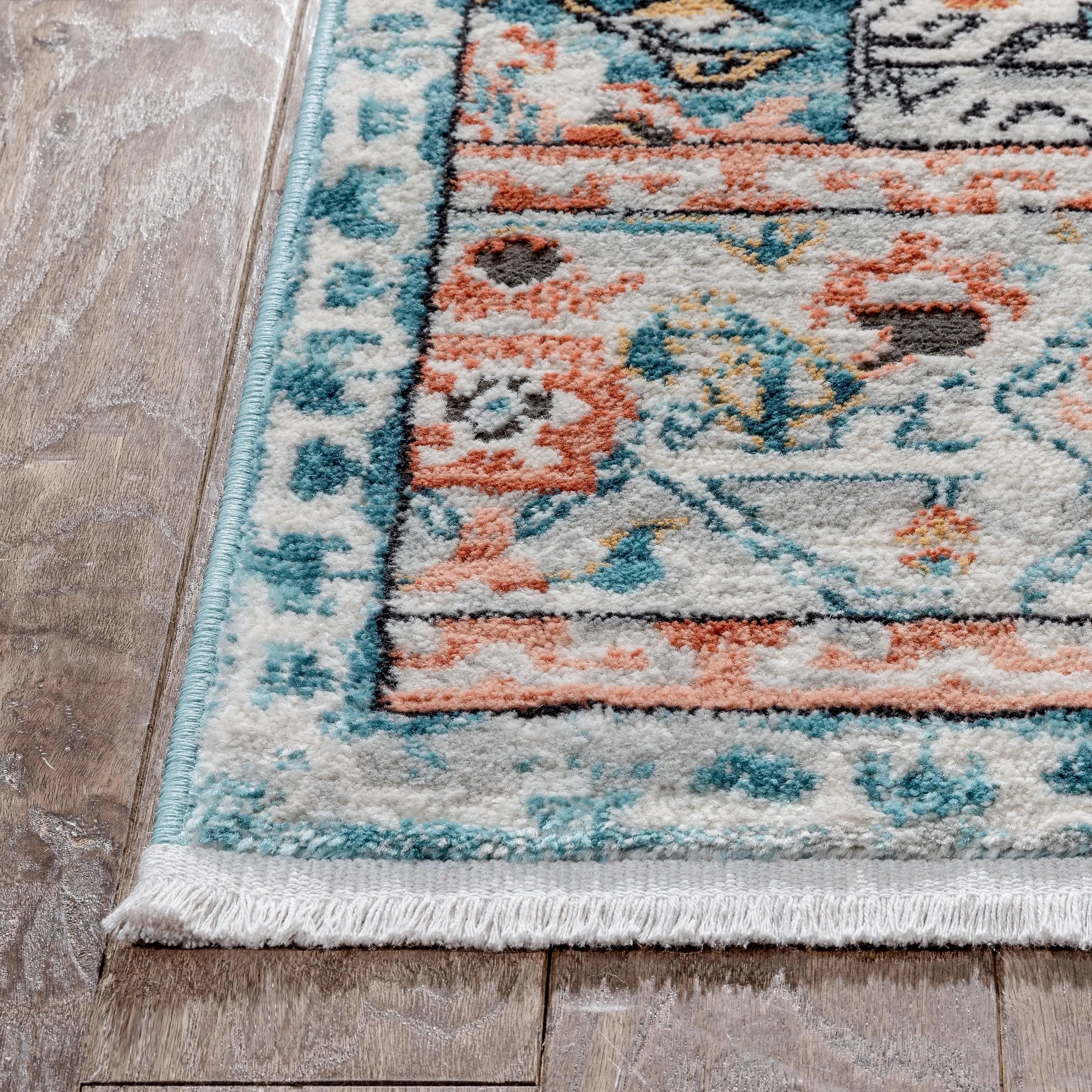 Manor Vintage Bohemian Medallion Oriental Blue Rug、mySite、gigharbornorthrealestate