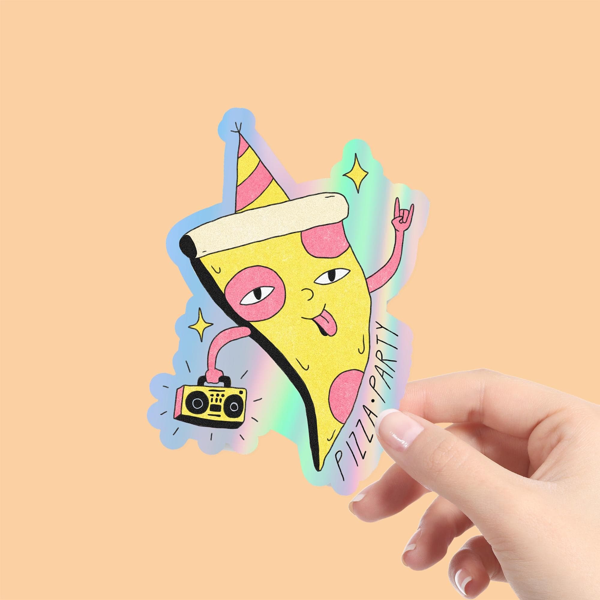  Pizza Party Holographic Sticker、mySite、elrpsem3k