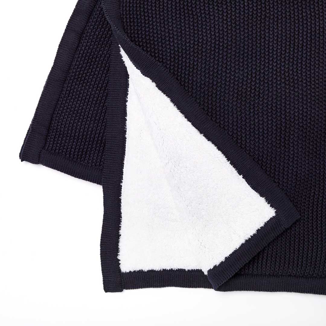  The Little Green Sheep Organic Knitted Fleece Baby Blanket - Midnight、mySite、merchandisen