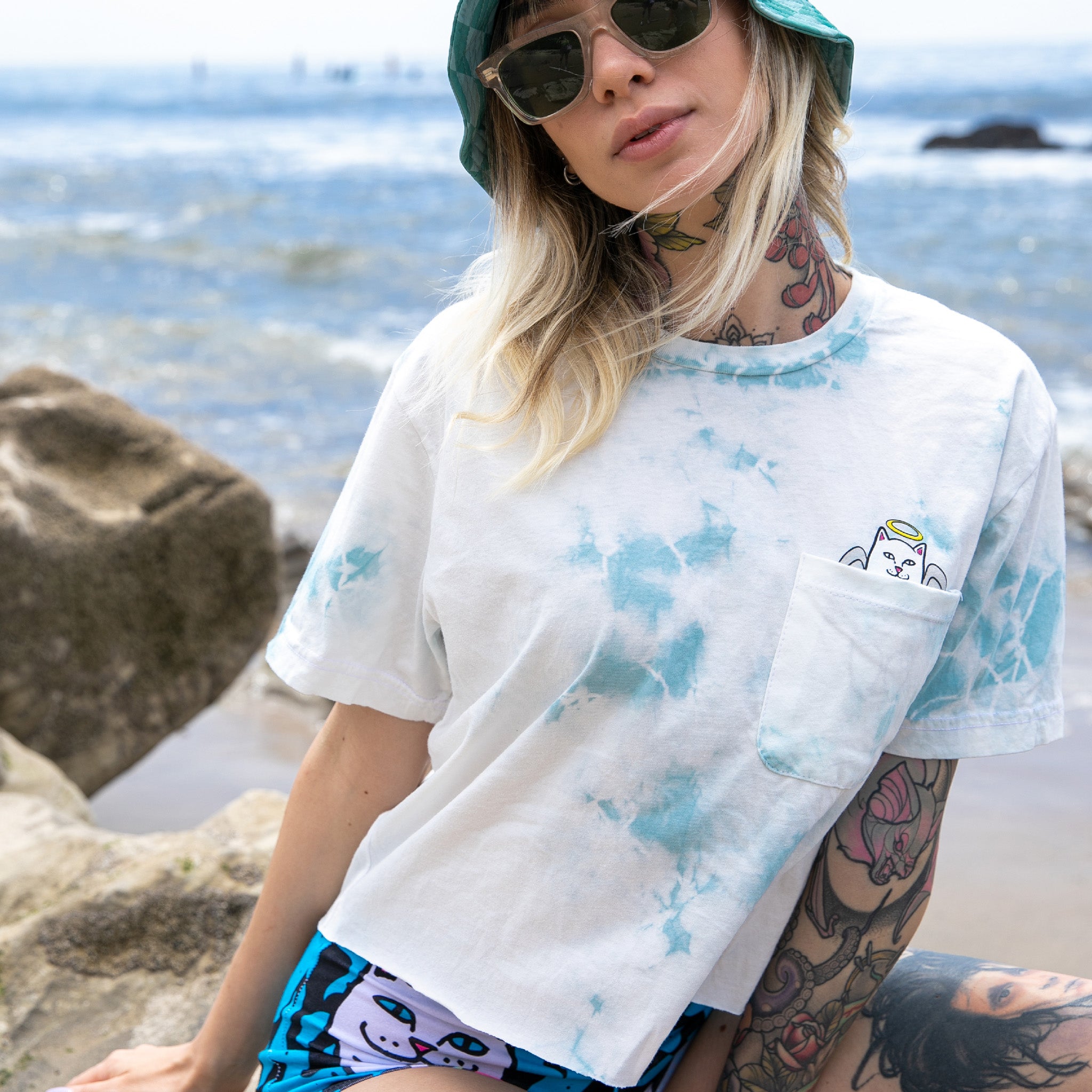  Lord Angel Pocket Crop Tee (Light Blue Lightning Wash)、mySite、merchandisen