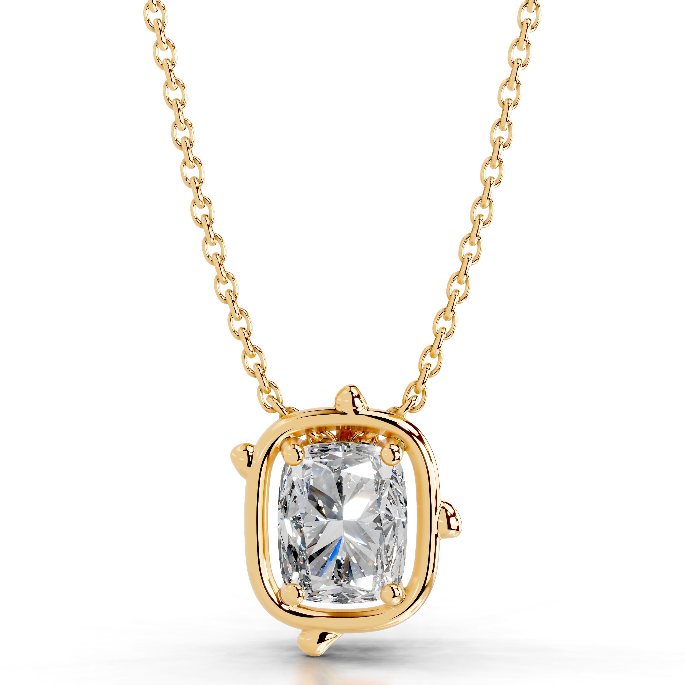 Rooted in Love Cushion Lab Grown Diamond Necklace - 18K Yellow Gold、mySite、hinf8tx79
