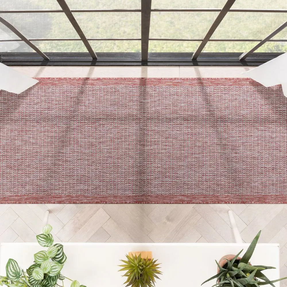 Odin Solid & Striped Border Indoor Outdoor Coral Flatweave Rug、mySite、gigharbornorthrealestate