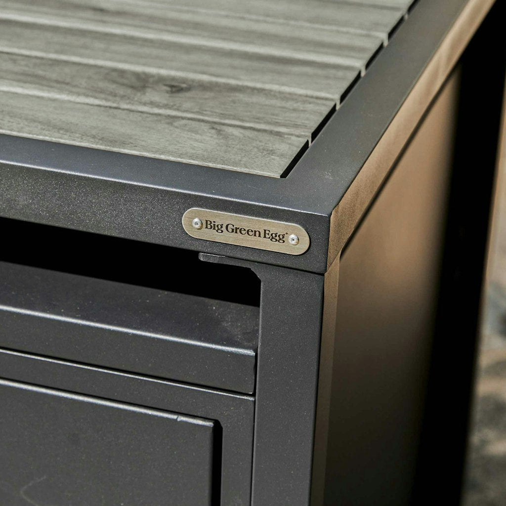 Big Green Egg Modular Nest + Expansion Cabinet + Distressed Acacia Shelf、mySite、noshort
