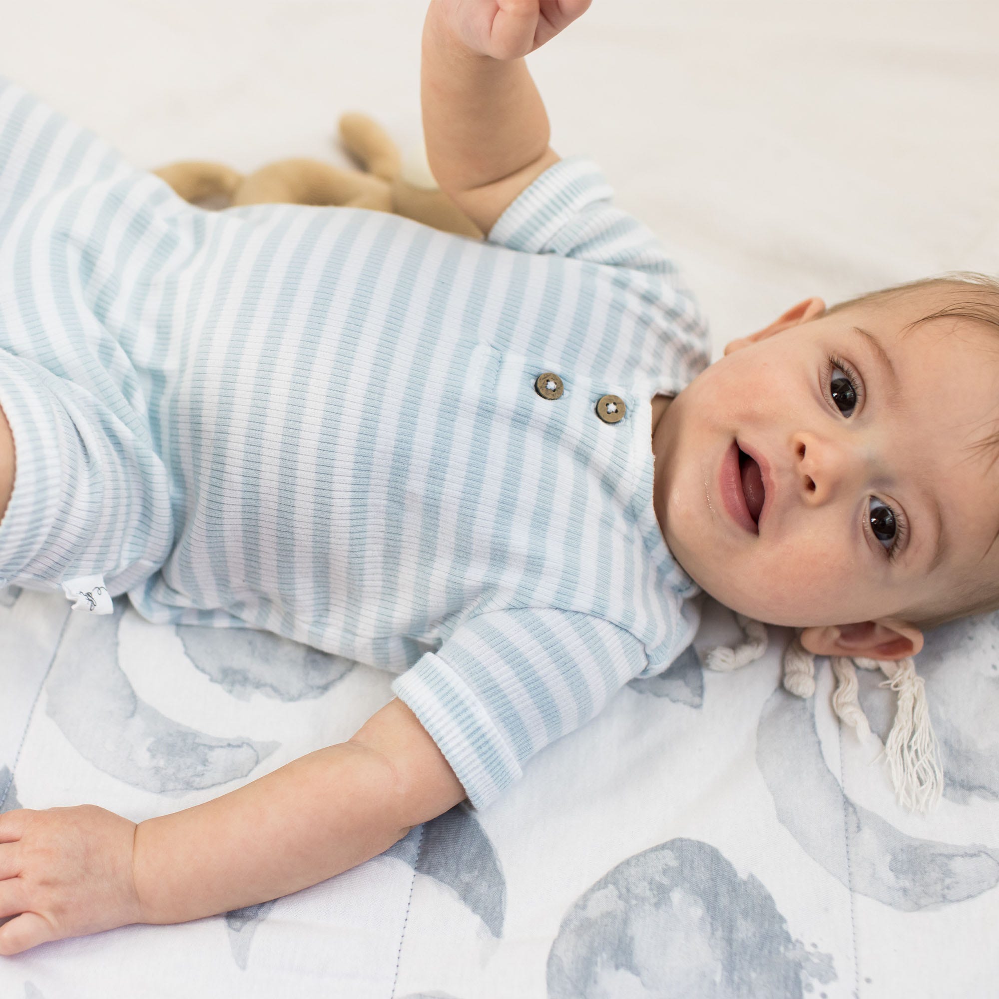  Rib Stripe Organic Cotton Baby Romper、mySite、layawaytickets