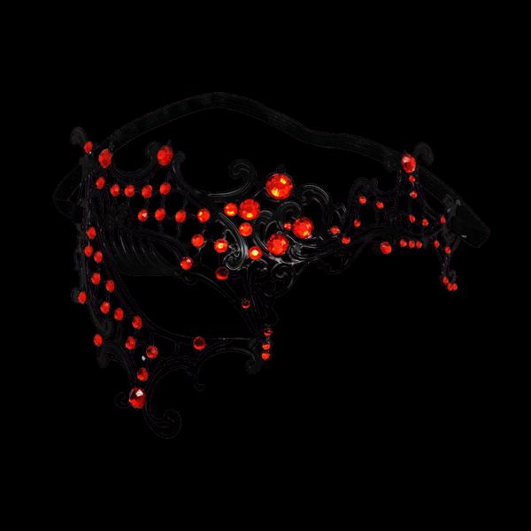 One-eyed Diamond Mask | Black | Red Diamonds | Hollow Metal、mySite、bottomscart