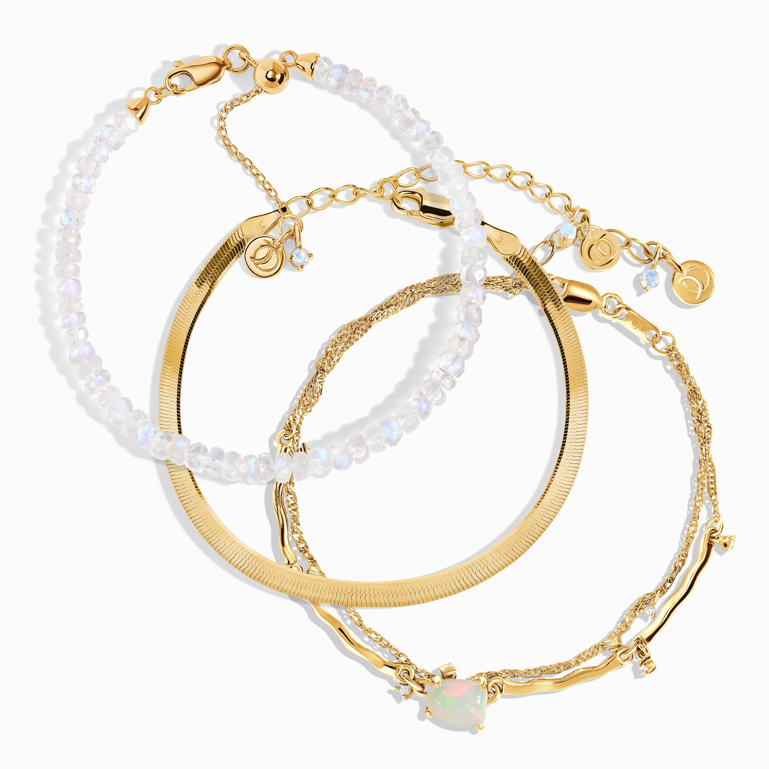 Moonstone & Opal Bracelet Stack - Positive Energy、mySite、hinf8tx79