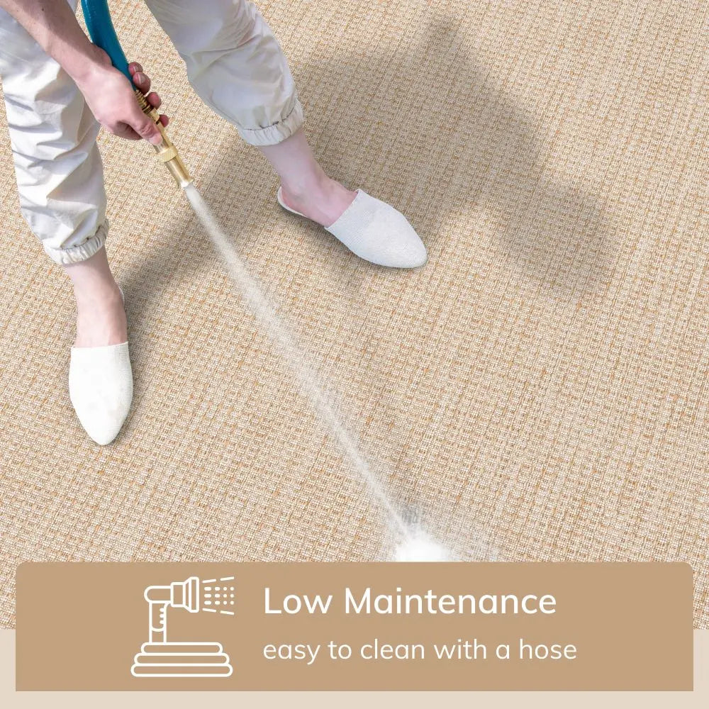 Odin Solid & Striped Border Indoor Outdoor Taupe Flatweave Rug、mySite、gigharbornorthrealestate