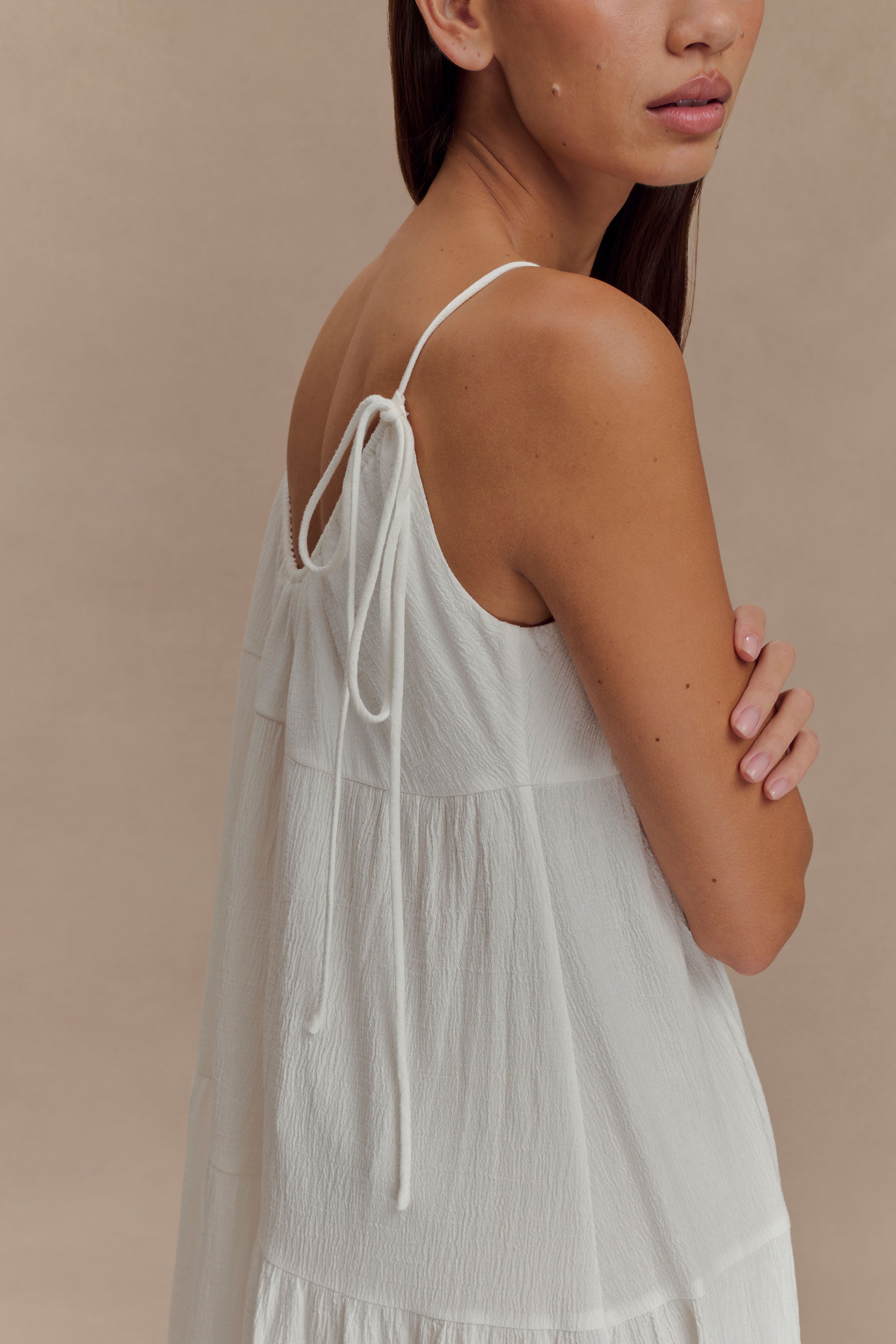 Lenny Front Tie Top - White、mySite、solidvoid