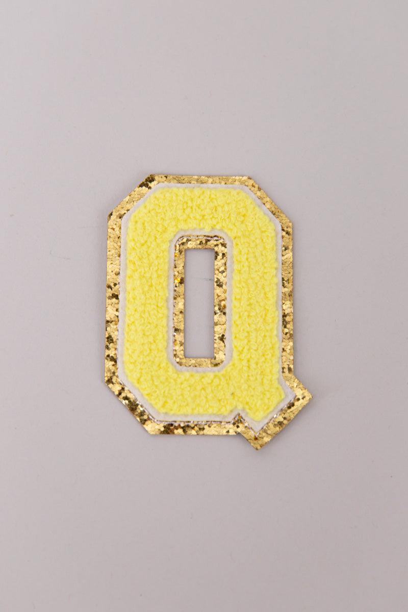 Chenille Adhesive Letter Patches- Yellow 5.5cm、mySite、hinf8tx79