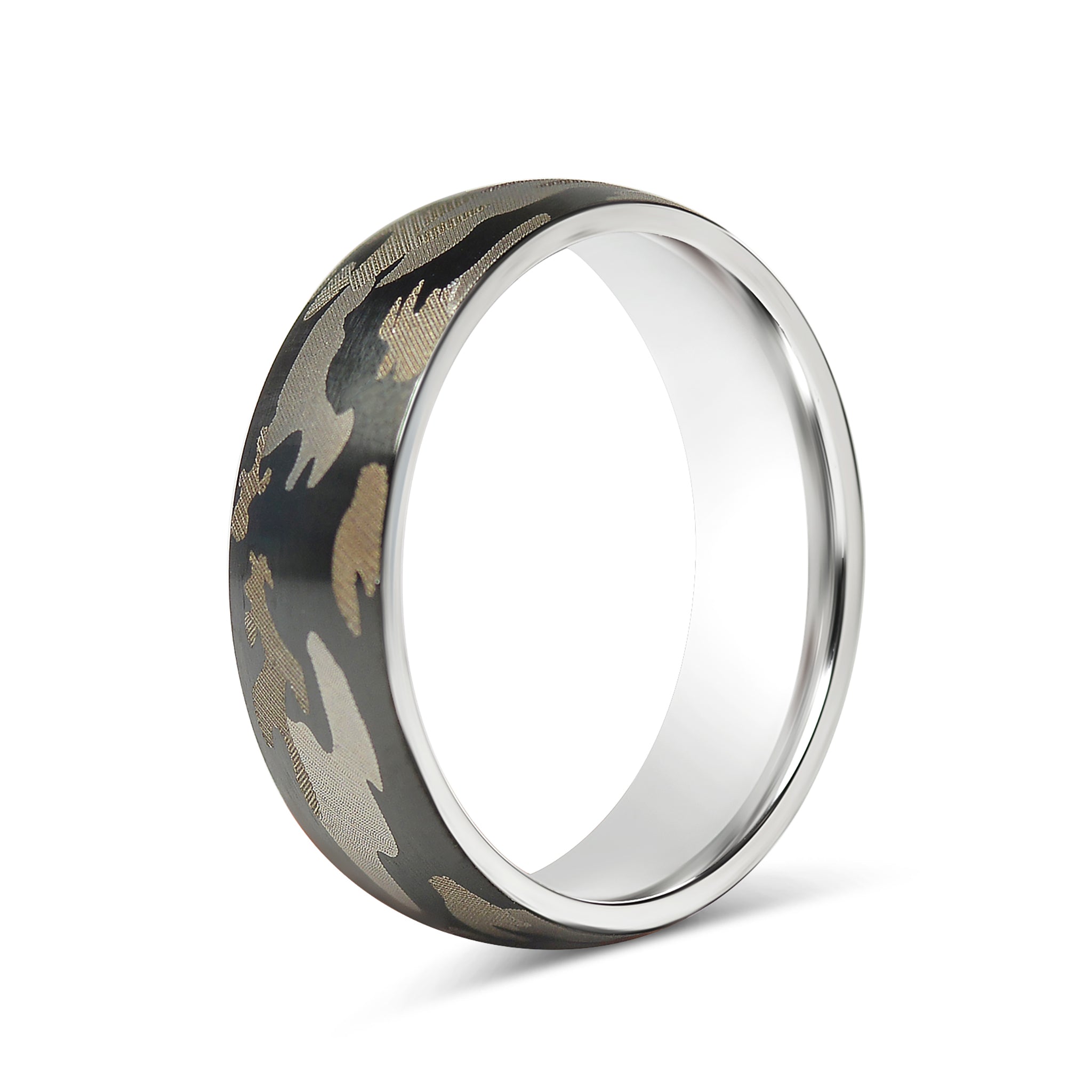 Stainless Steel Camouflage Blank Ring / CFR7017、mySite、dreamappss