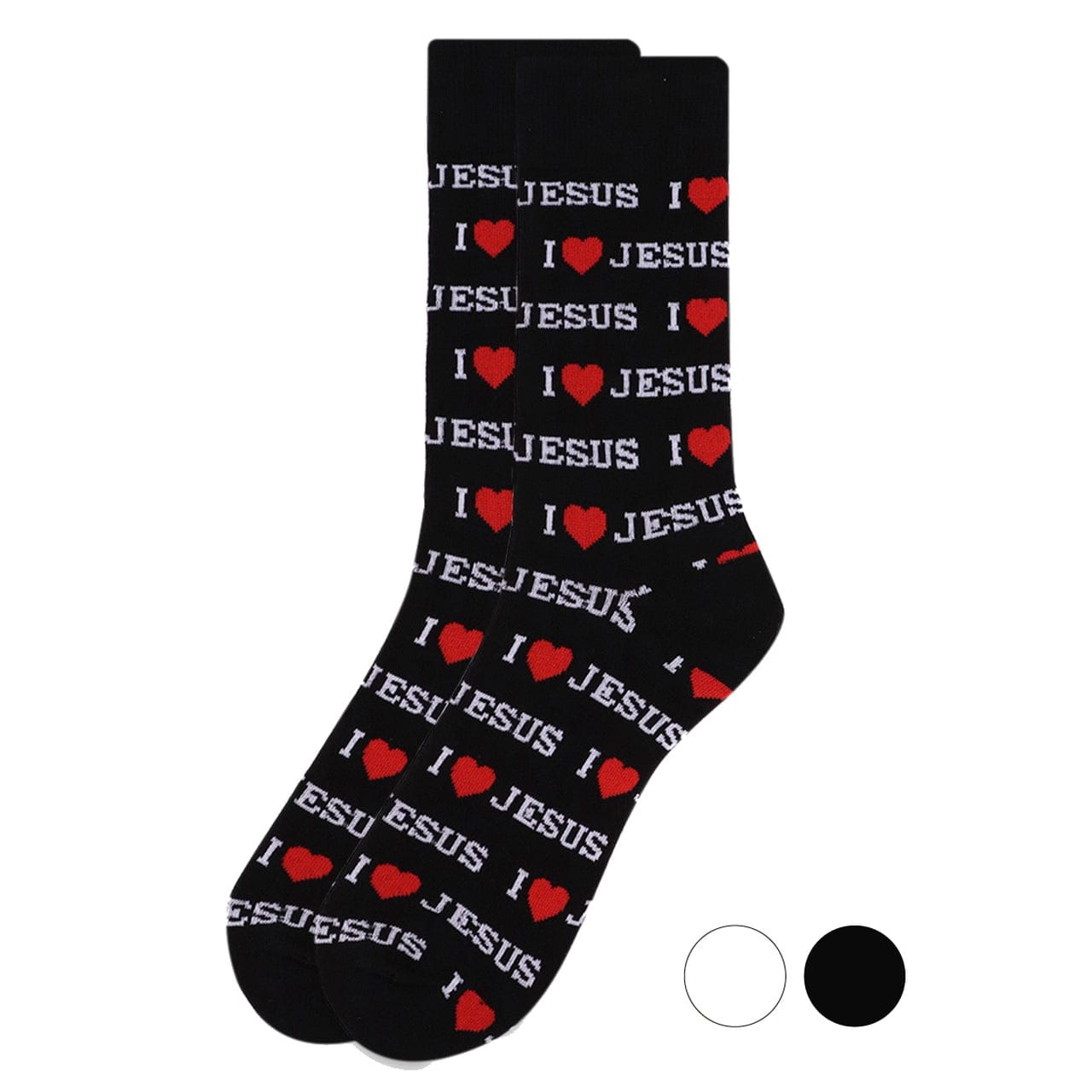I Love Jesus or Bible Faith Inspired Christian Crew Socks for Men or Women、mySite、g9winljtr