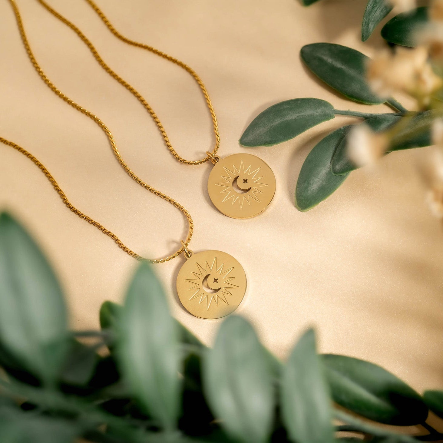 Stainless Steel Mom and Me Moon And Sun Necklace Set / BND0074、mySite、dreamappss