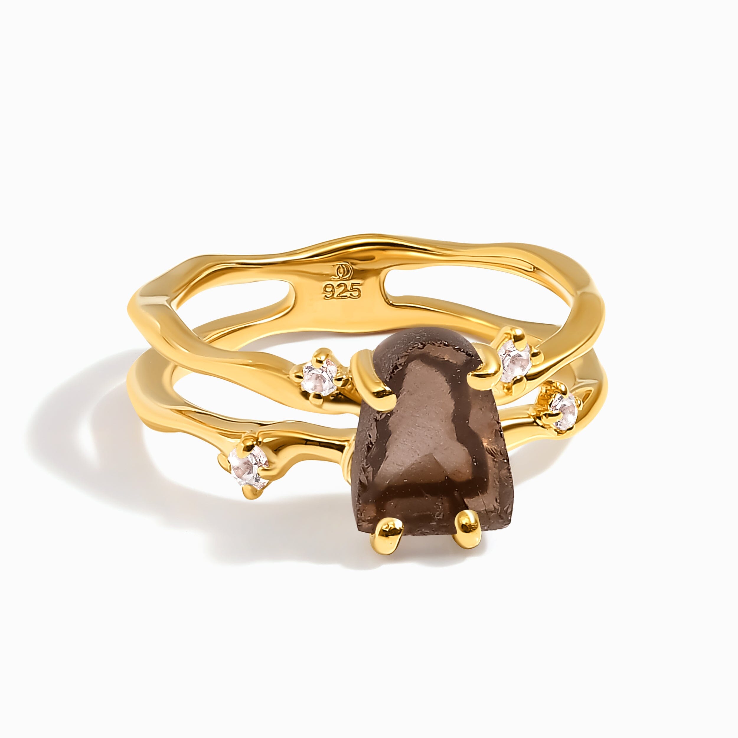 Raw Crystal Ring - Flow Smoky Quartz、mySite、hinf8tx79