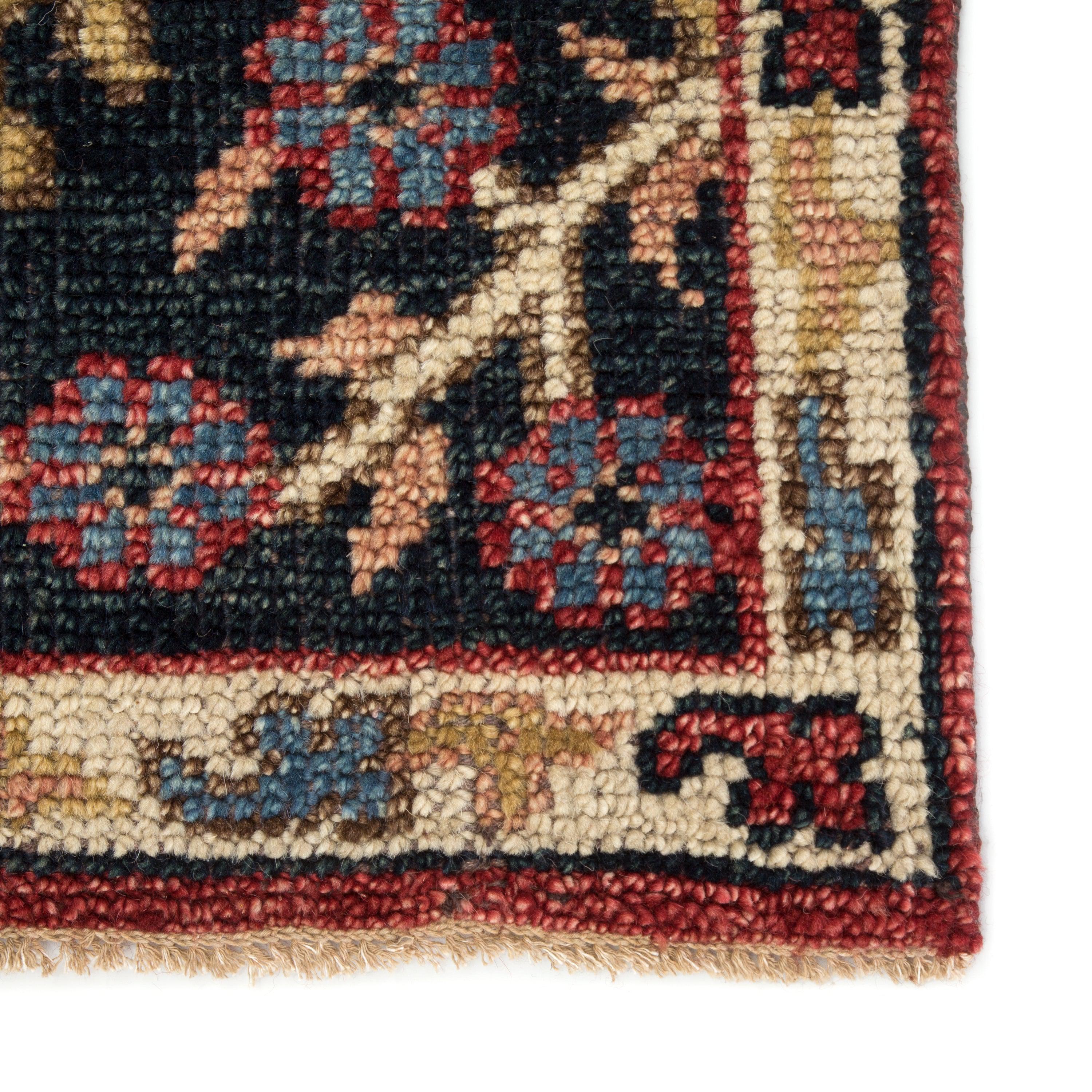 Aika Hand-Knotted Medallion Red Multicolor Area Rug、mySite、gigharbornorthrealestate