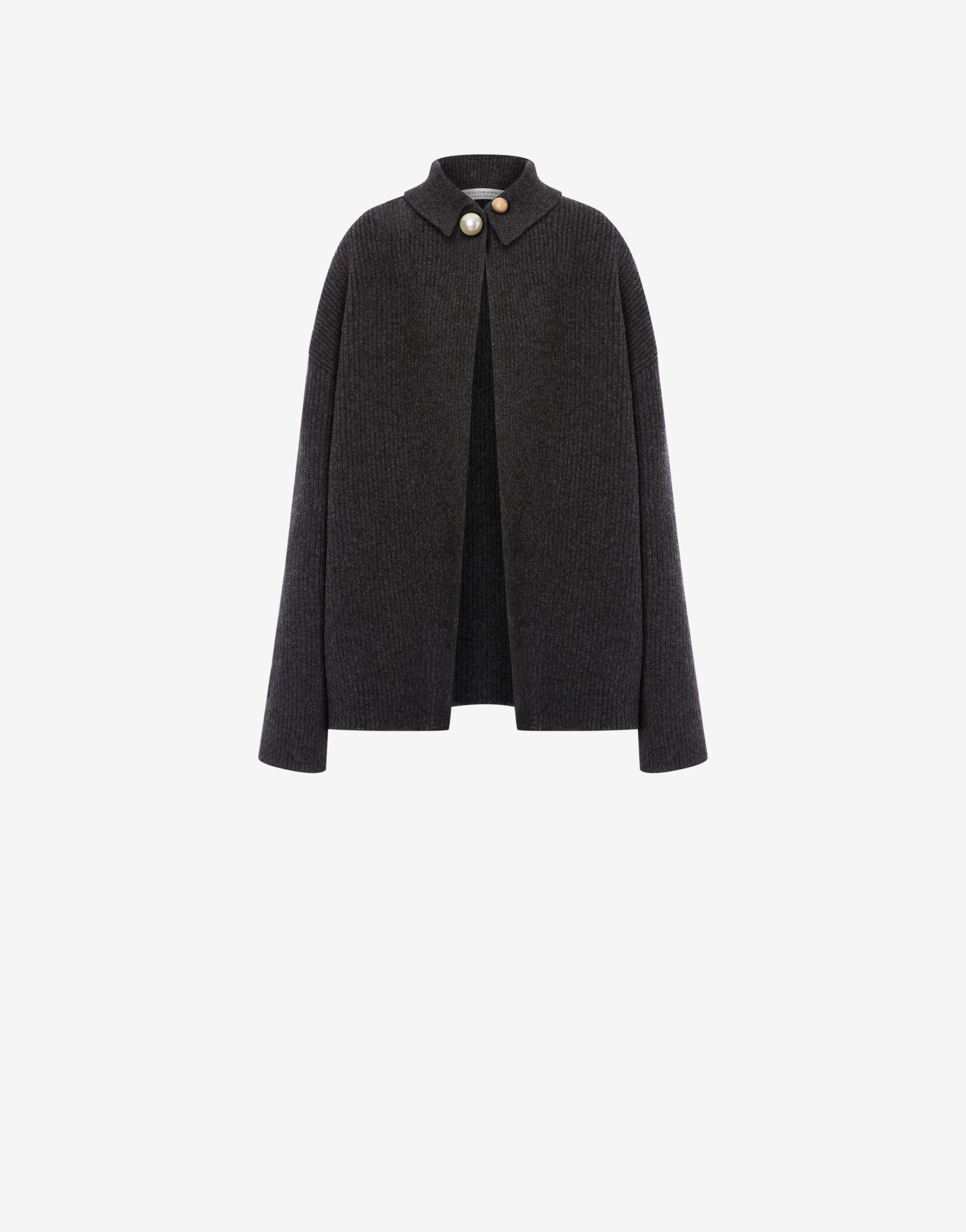 Cardigan in misto seta e cashmere con piercing、mySite、aoinhome