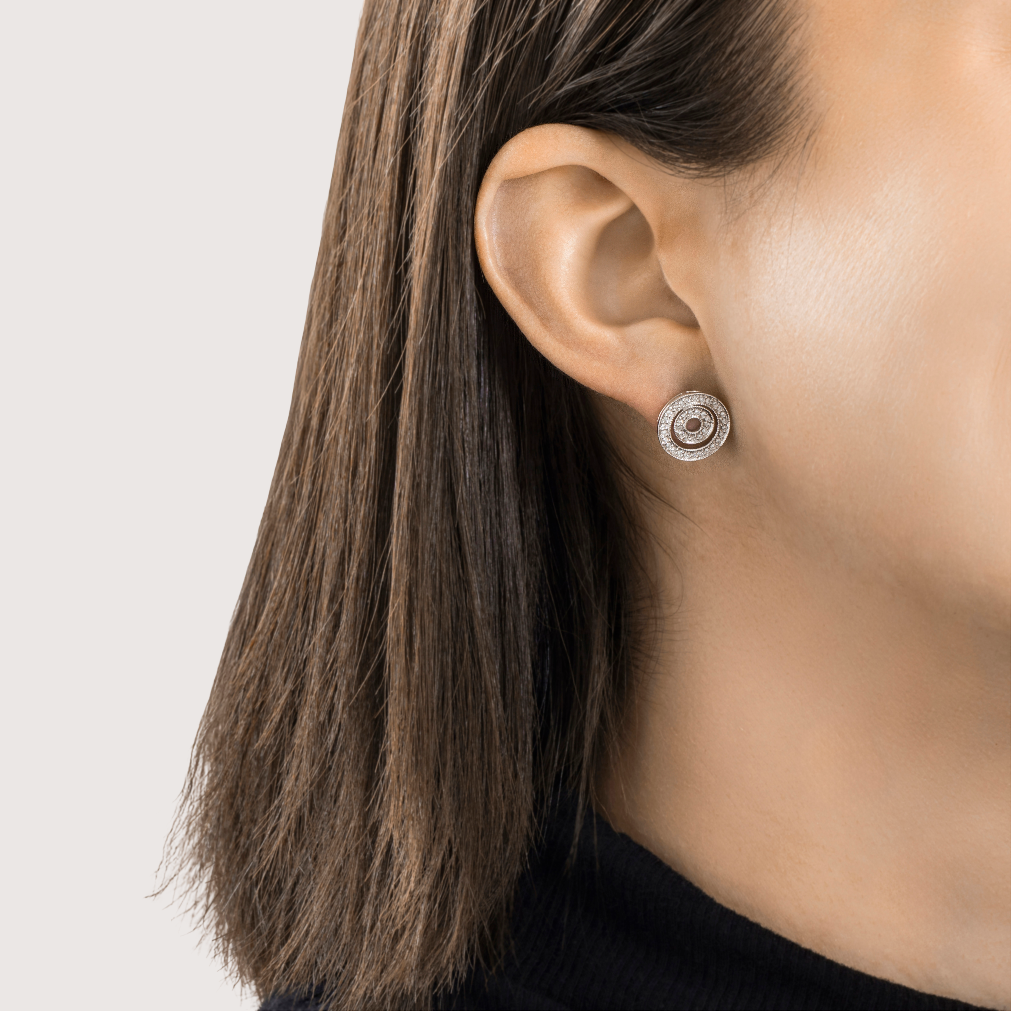 Vintage 14k White Gold .38cttw Diamond Sparkling Circles Stud Earrings、mySite、hinf8tx79