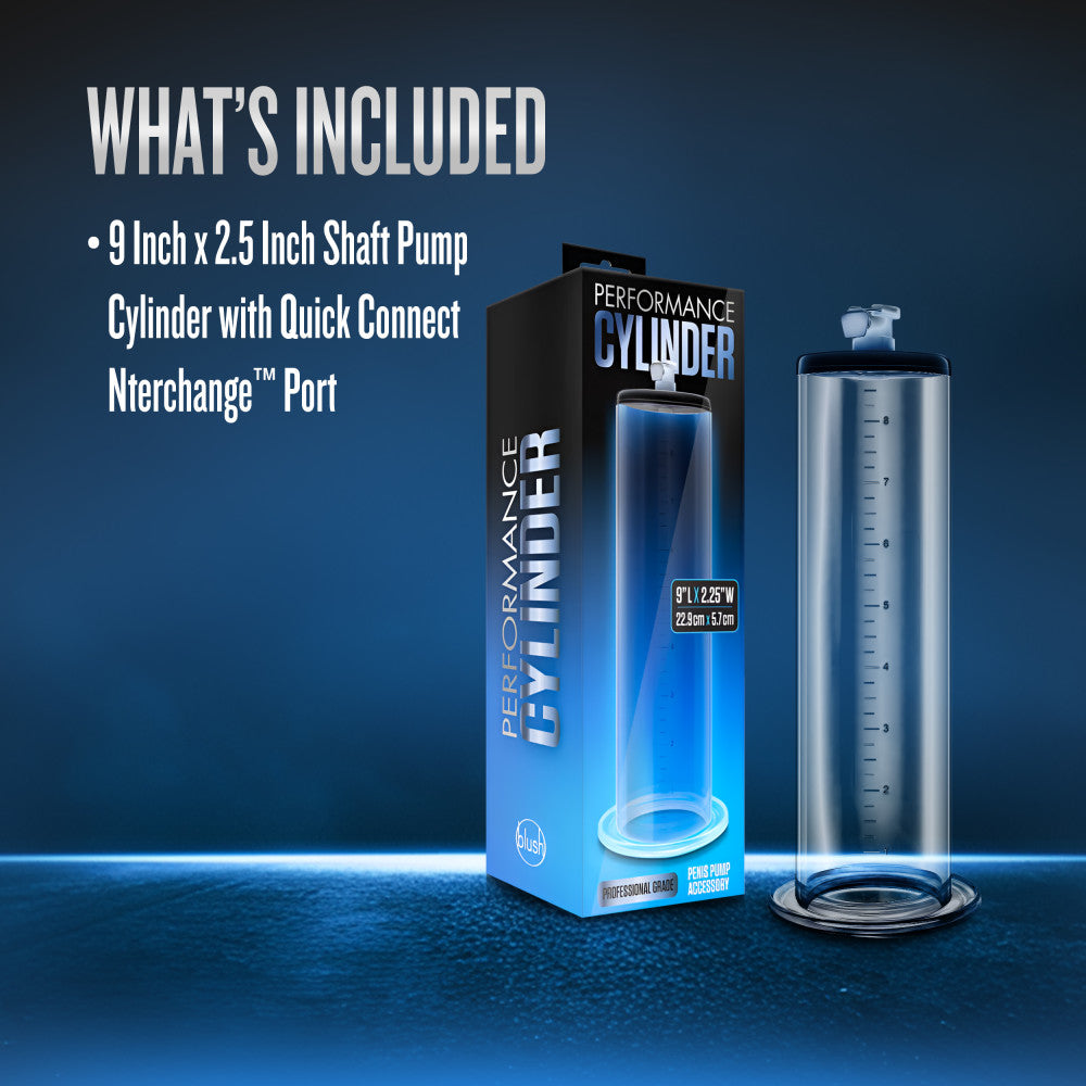 Performance By Blush® | 9 Inch x 2.5 Inch Penis Pump Cylinder - Clear、mySite、bottomscart