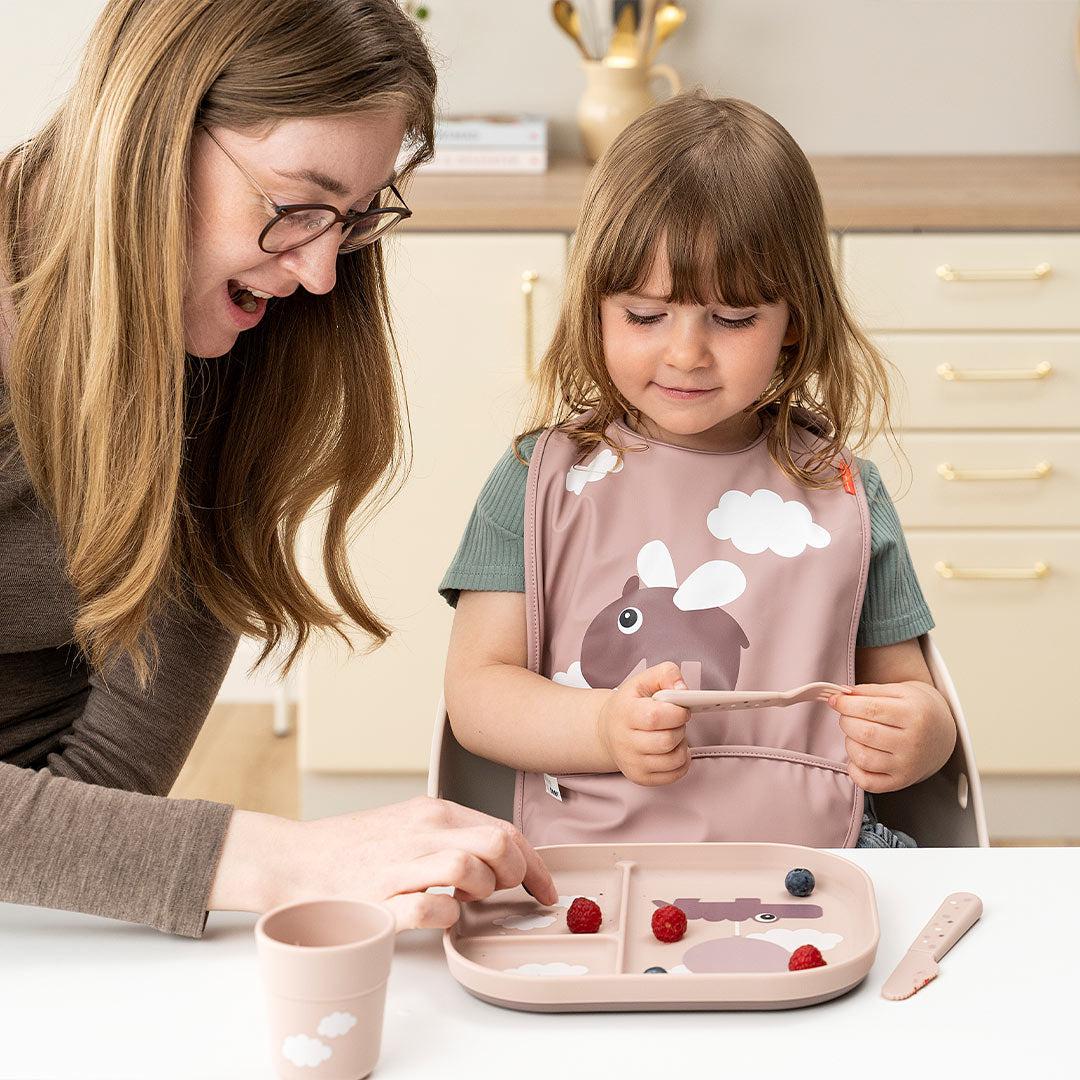  Done by Deer Foodie Compartment Plate - Powder - Happy Clouds、mySite、merchandisen