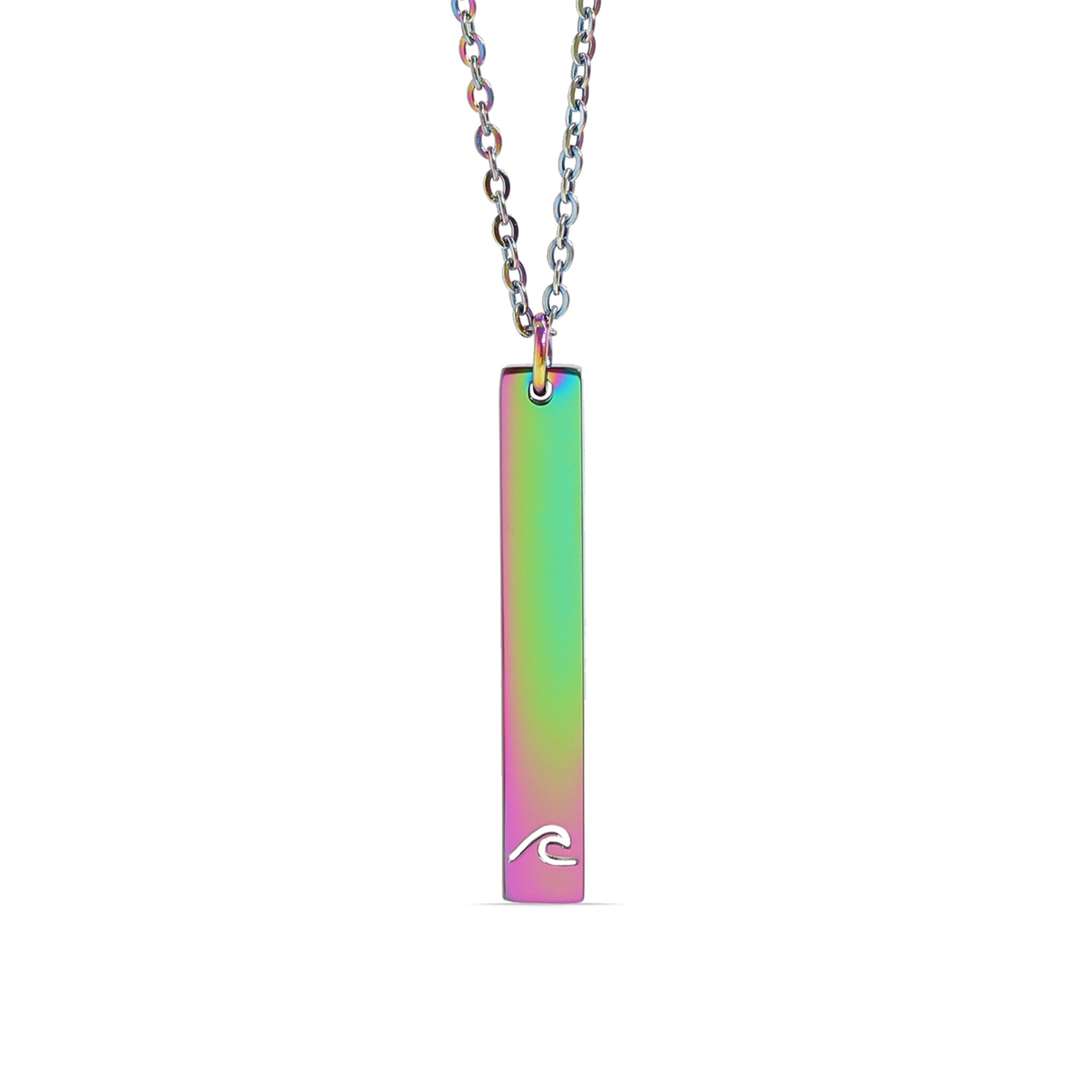 18K PVD Coated Wave Cutout Vertical Stainless Steel Bar Necklace / SBB0298、mySite、dreamappss