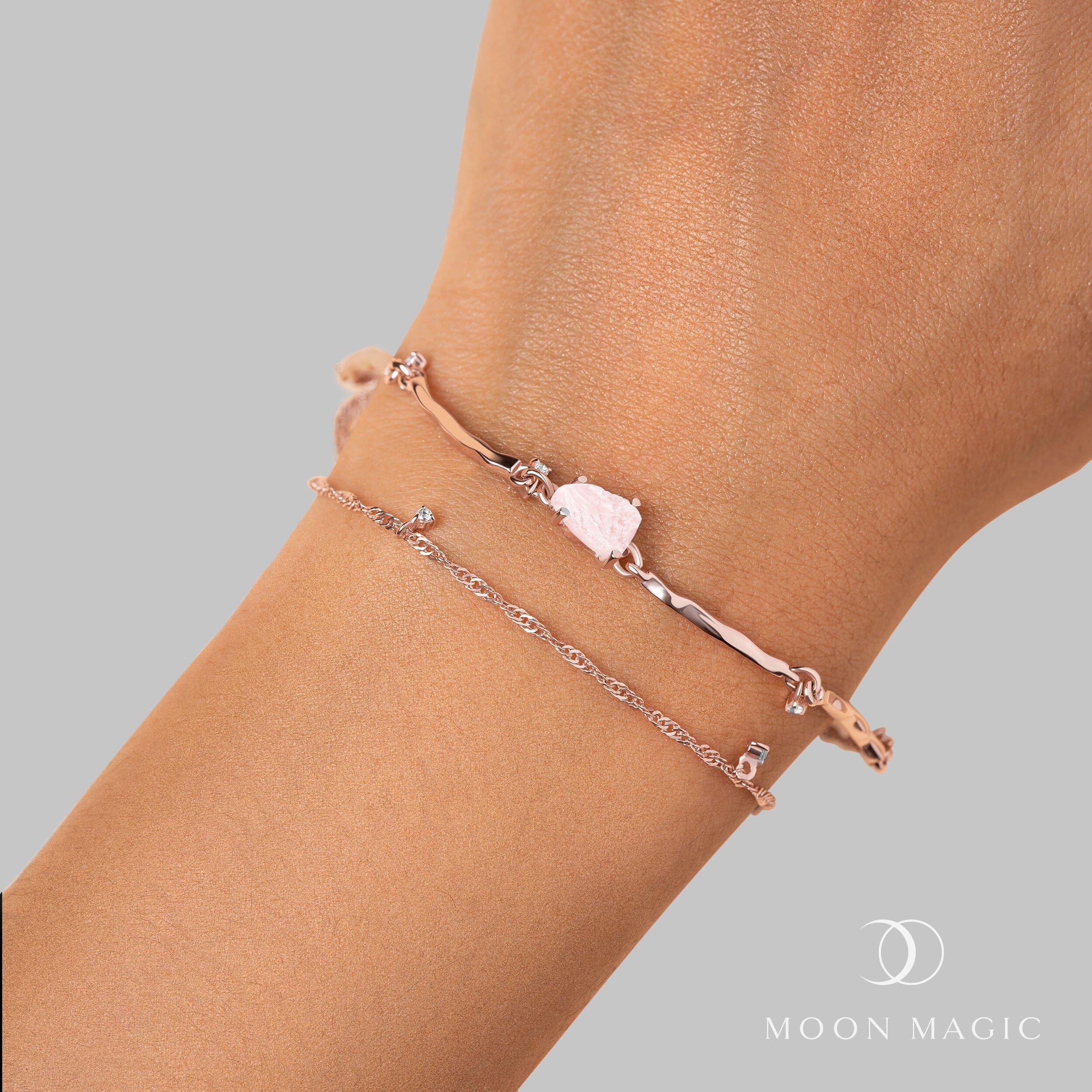 Raw Crystal Bracelet - Flow Rose Quartz、mySite、hinf8tx79