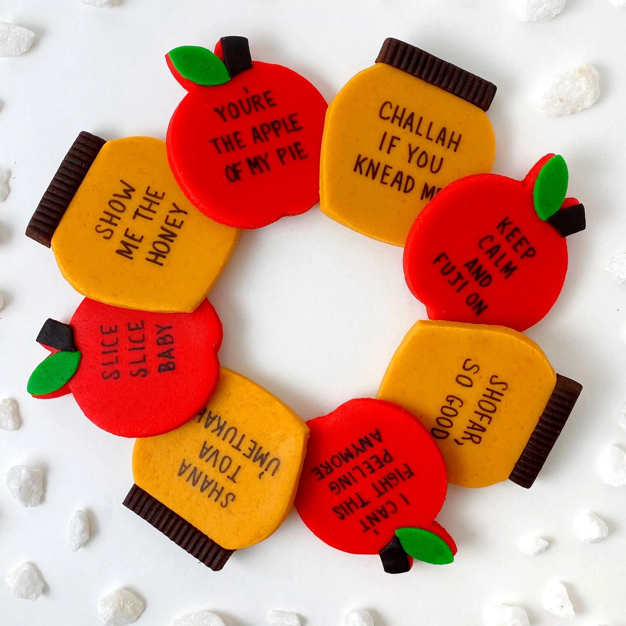 Marzipan Rosh Hashanah Apples & Honey Conversation Tiles、mySite、topwebapps