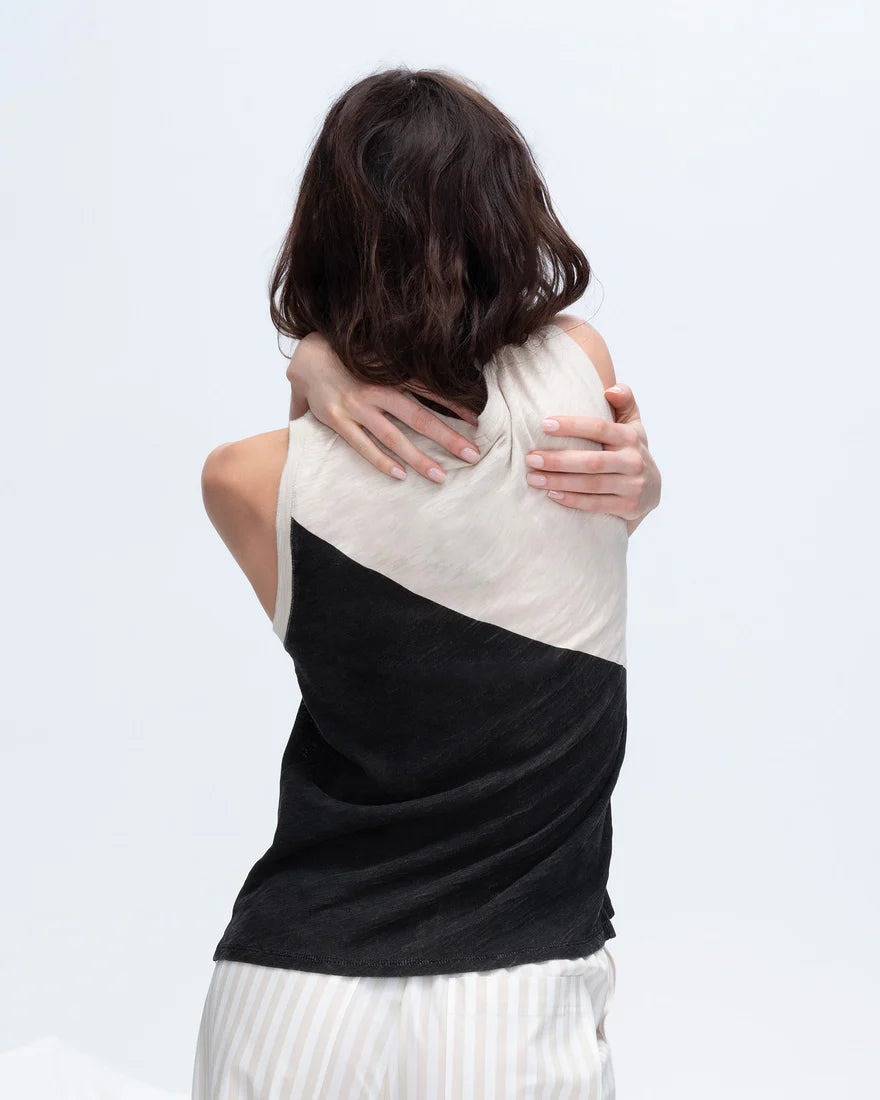 ATM Slub Jersey Sleeveless Schoolboy with Colorblock、mySite、noshort