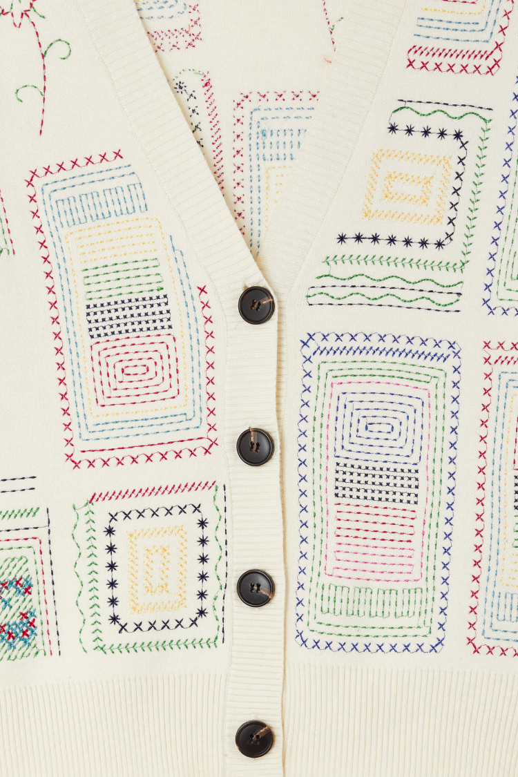 Cream Craft Work Cardigan、mySite、solidvoid