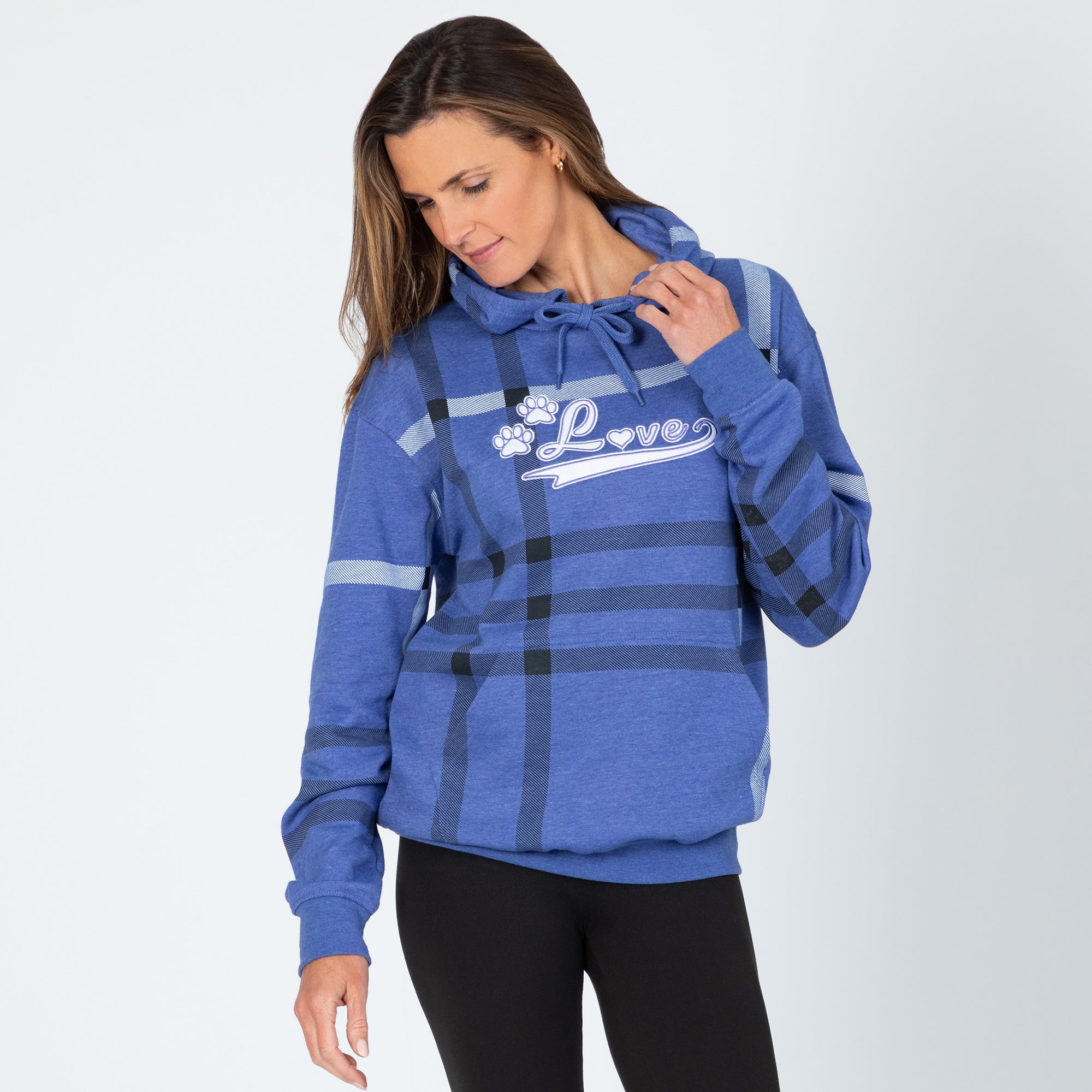 Plaid Paw with Love Hooded Sweatshirt、mySite、camillekostekn