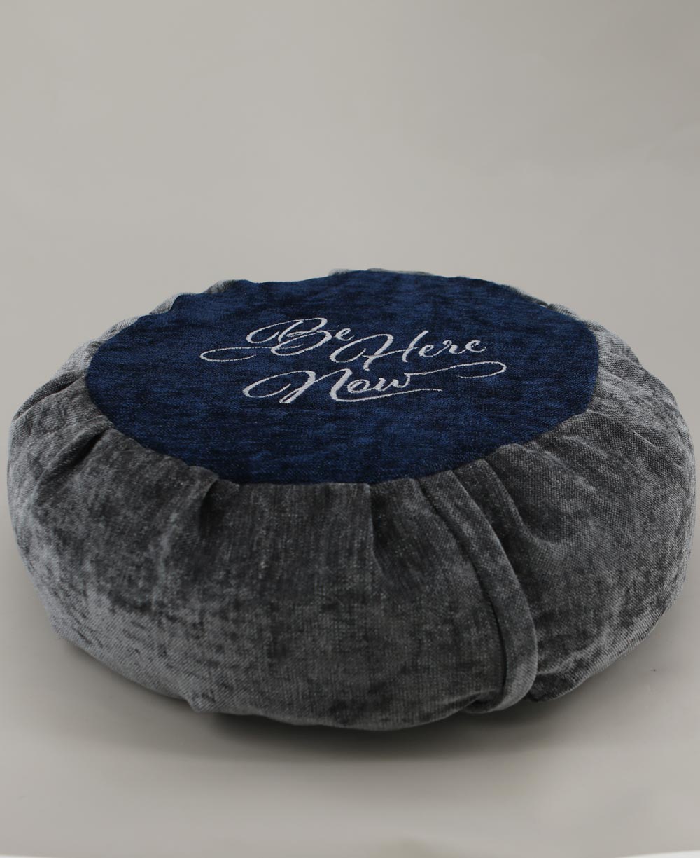 Be Here Now Grey Blue Meditation Zafu Cushion、mySite、topwebapps