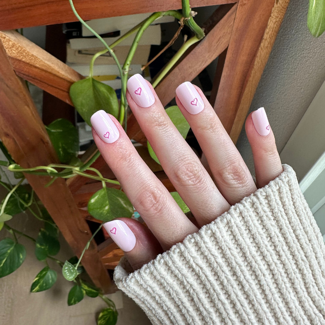 Tiny Heart Tattoo - Press-On | Short | Squoval、mySite、solidvoid