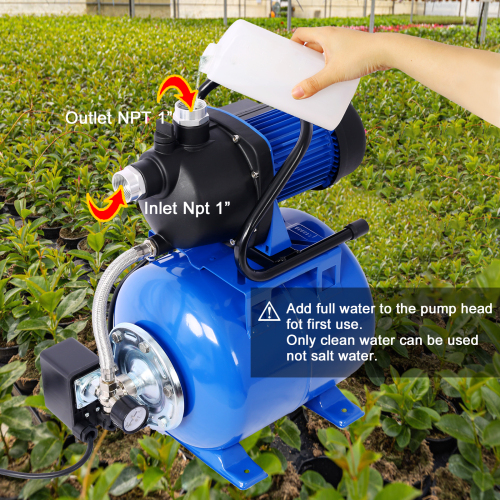 1.6HP Shallow Well Pump with Pressure Tank,garden water pump, Irrigation Pump,Automatic Water Booster Pump for Home Garden Lawn Farm、、eastwooduniform