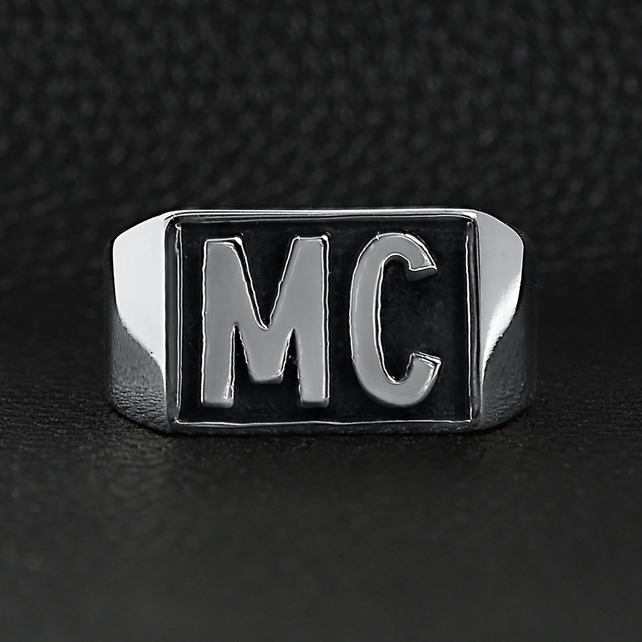 Stainless Steel Motorcycle Club MC Insignia Signet Ring / SCR4067、mySite、dreamappss