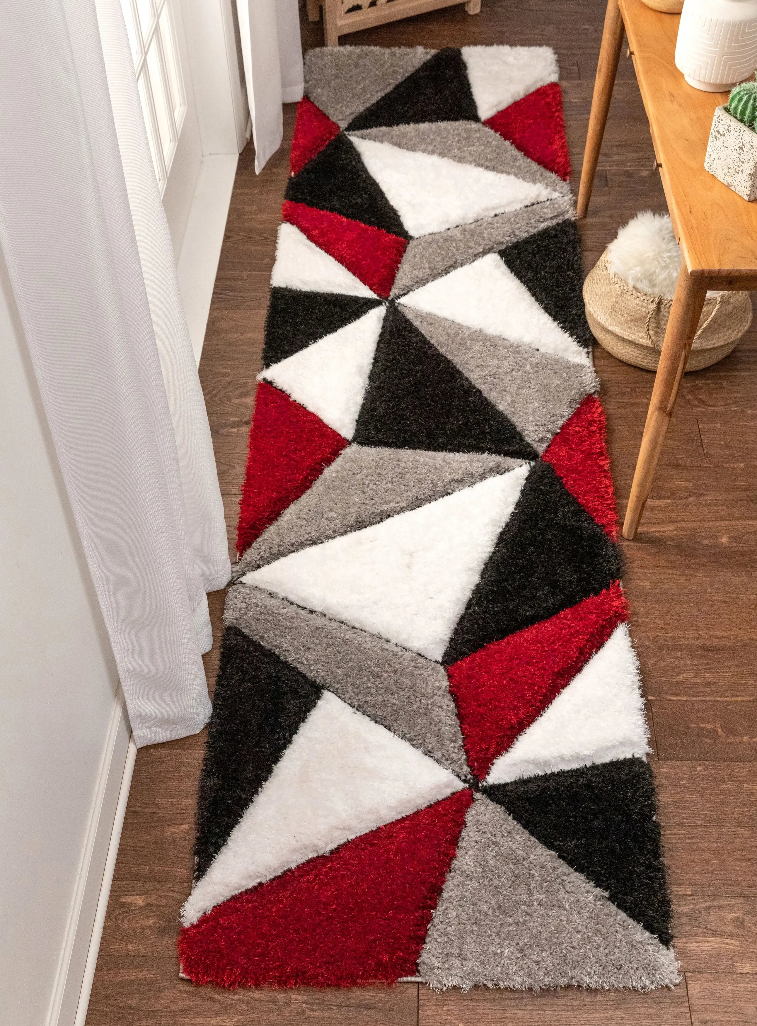 Venice Red Modern Geometric 3D Textured Shag Rug、mySite、gigharbornorthrealestate