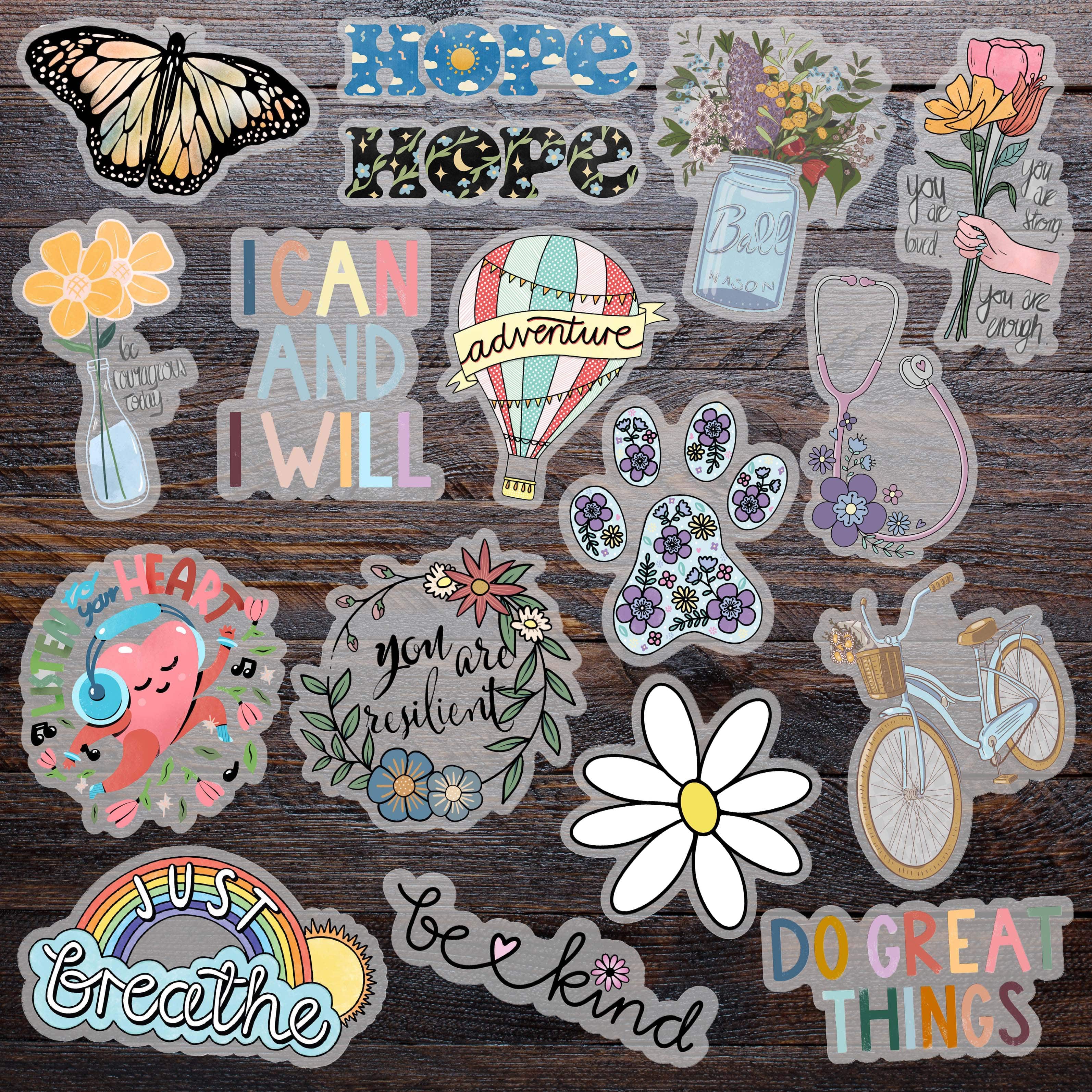  Clear Stickers 17 Pack、mySite、ghnorth