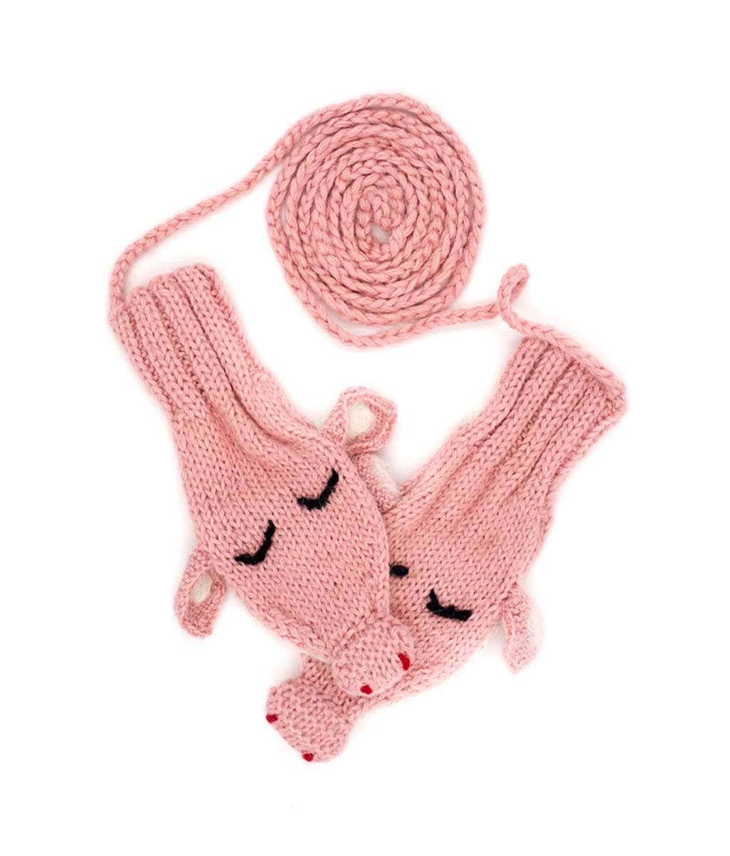 Piggy: Kids Hand Knit Alpaca Mittens、mySite、g9winljtr