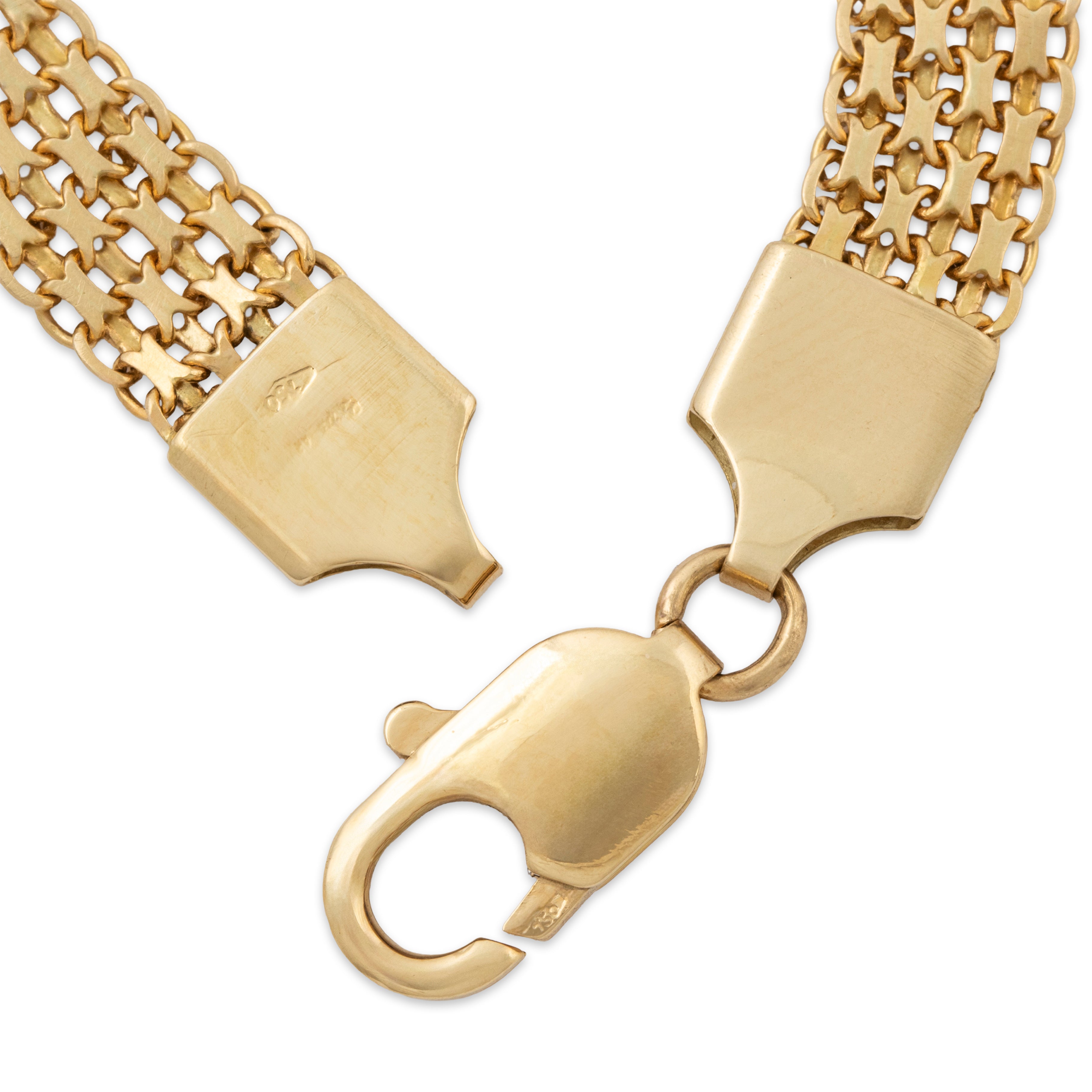 Vintage Italian 18k Yellow Gold Mesh Link Bracelet 8、mySite、hinf8tx79